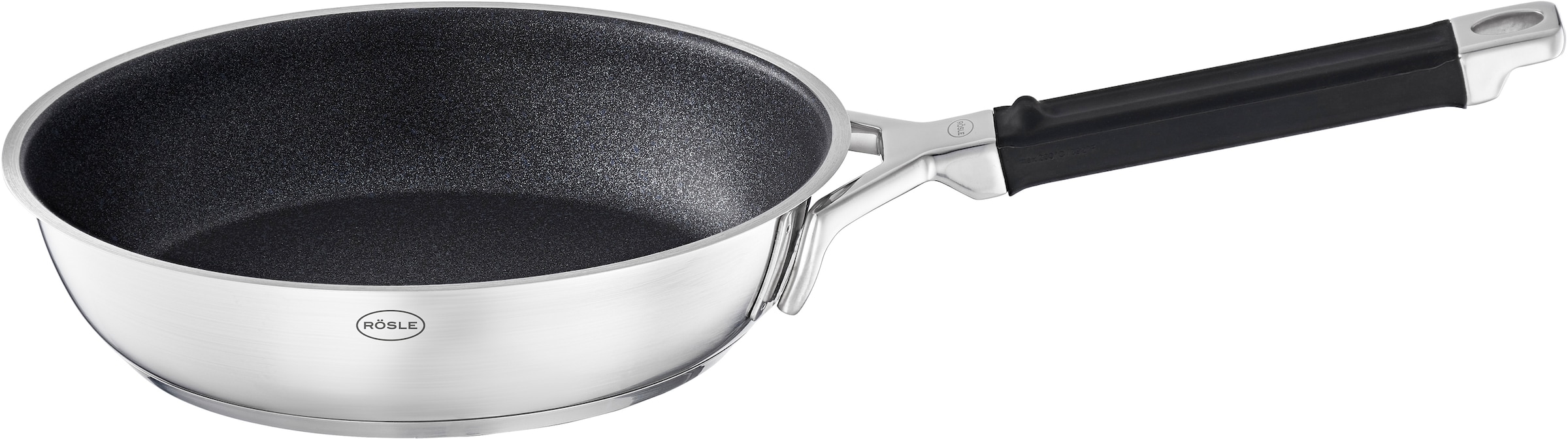 RÖSLE Bratpfanne "SILENCE PRO" Edelstahl 18/10 1 Stk. tlg. kratzfeste Premium-Antihaftversiegelung, Silikongriff, Induktion