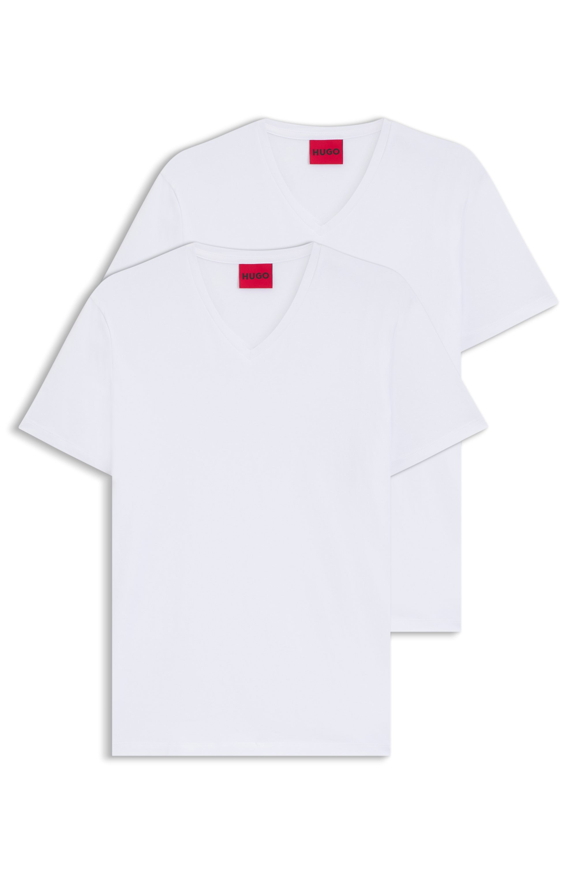 HUGO T-Shirt »HUGO-V« Packung, 2er,  V-Ausschnitt, Slim-Fit, HUGO Logo-Print