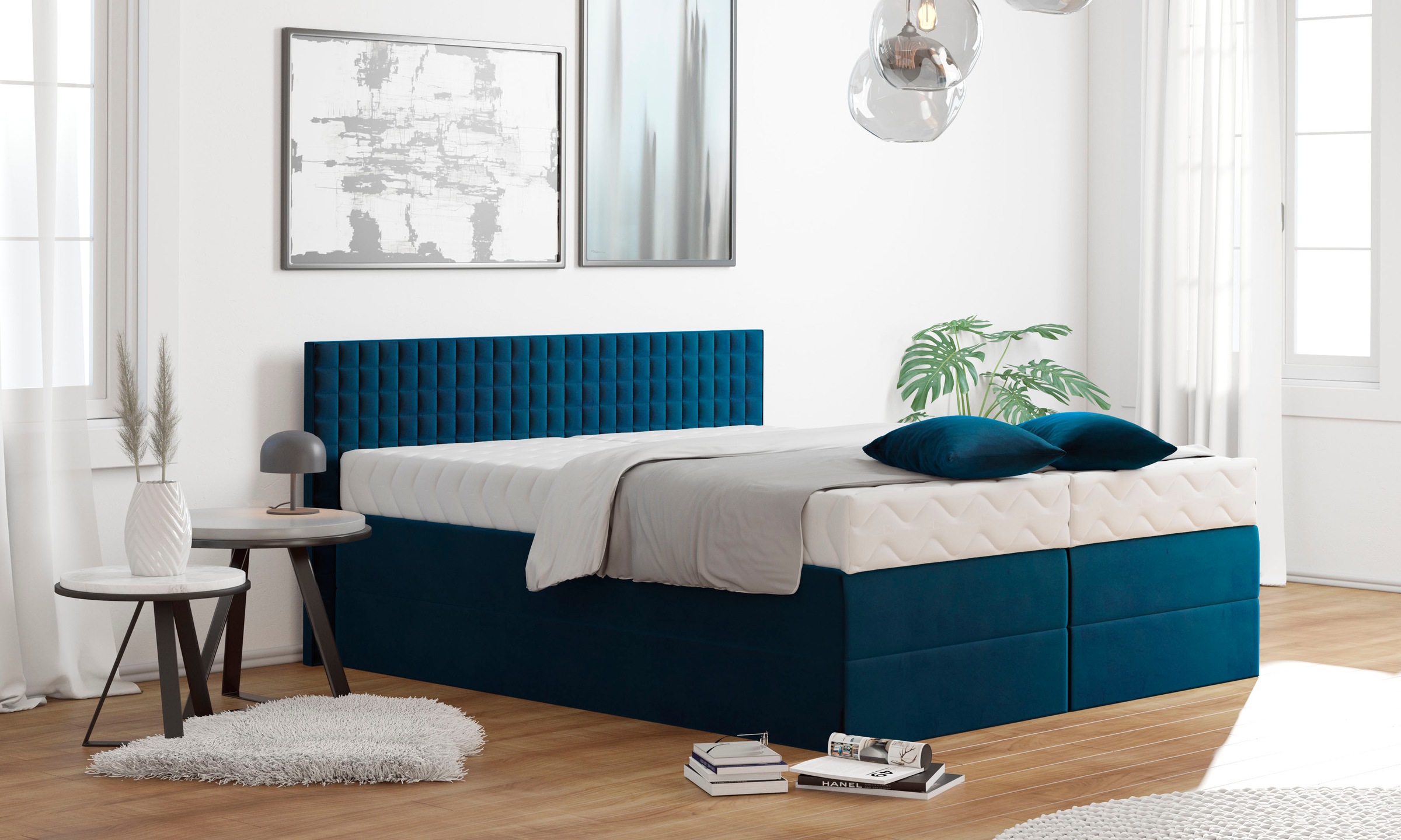 Westfalia Schlafkomfort Boxspringbett, mit Zierkissen, wahlweise mit Topper