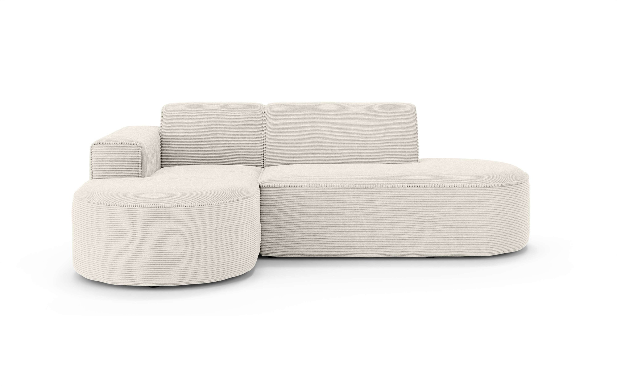OTTO home Ecksofa »ADELLA Design-Sofa mit Recamiere rechts/links, 248/159/76 cm«, L-Form mit Wellenunterfederung, runde Form, auch in Cord