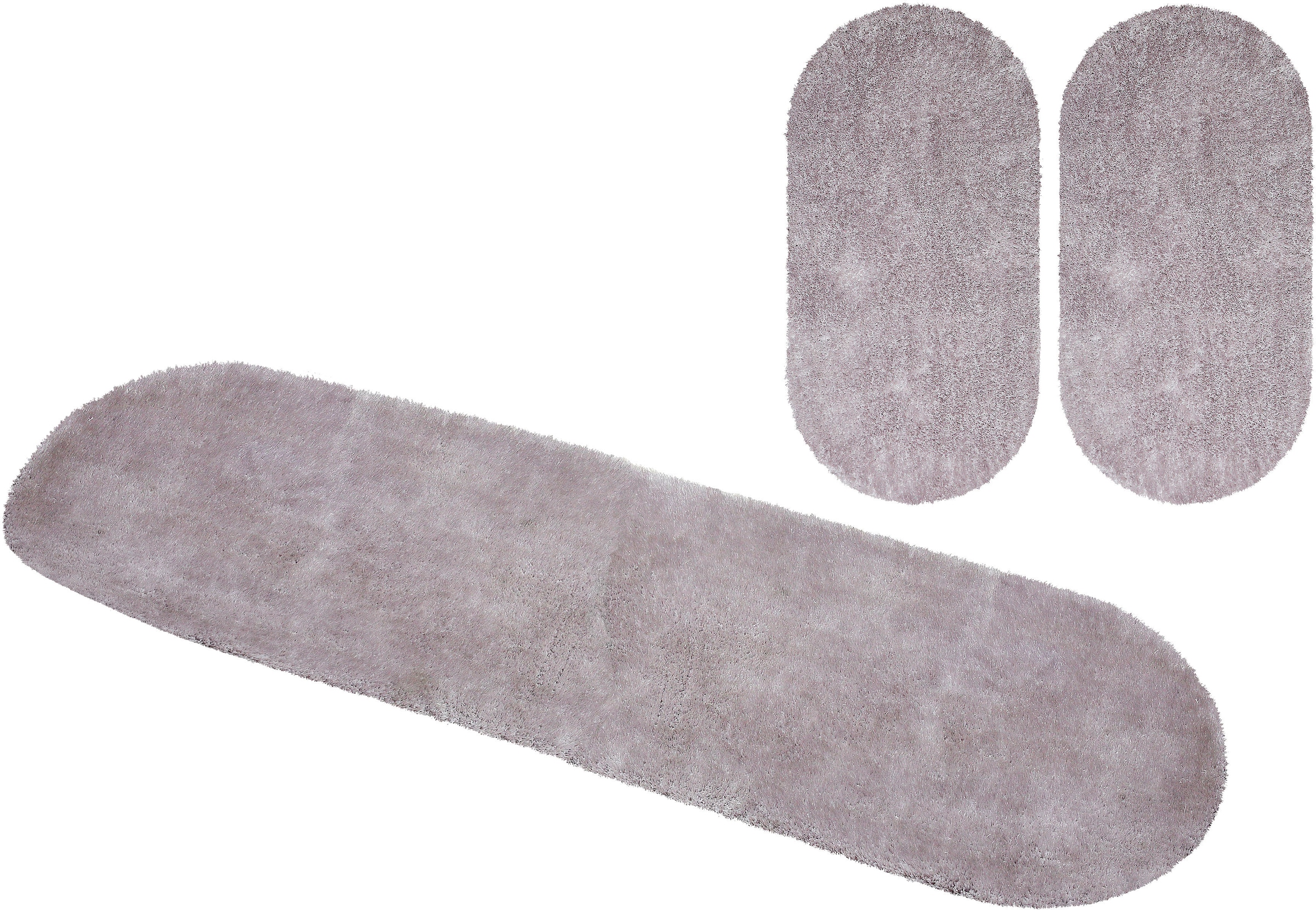 Bruno Banani Hochflor-Bettumrandung »Dana Teppich, Kundenliebling«, (3 tlg.), unifarben, Mikrofaser, pflegeleicht, Bettvorleger, Schlafzimmer