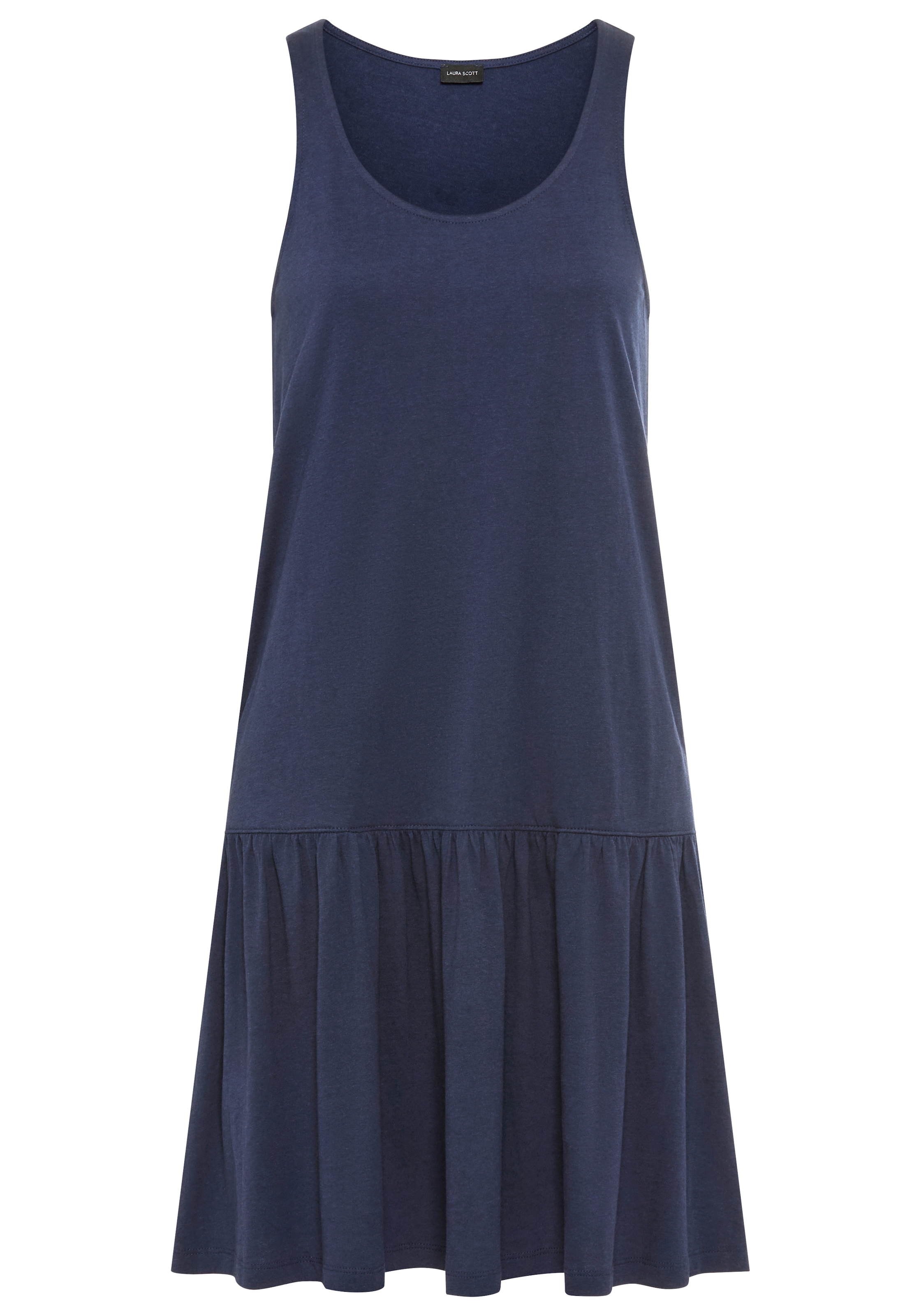 Laura Scott Sommerkleid Seitennahttaschen figurumspielende Passform, mit Rundhalsausschnitt und Tanktopträgern