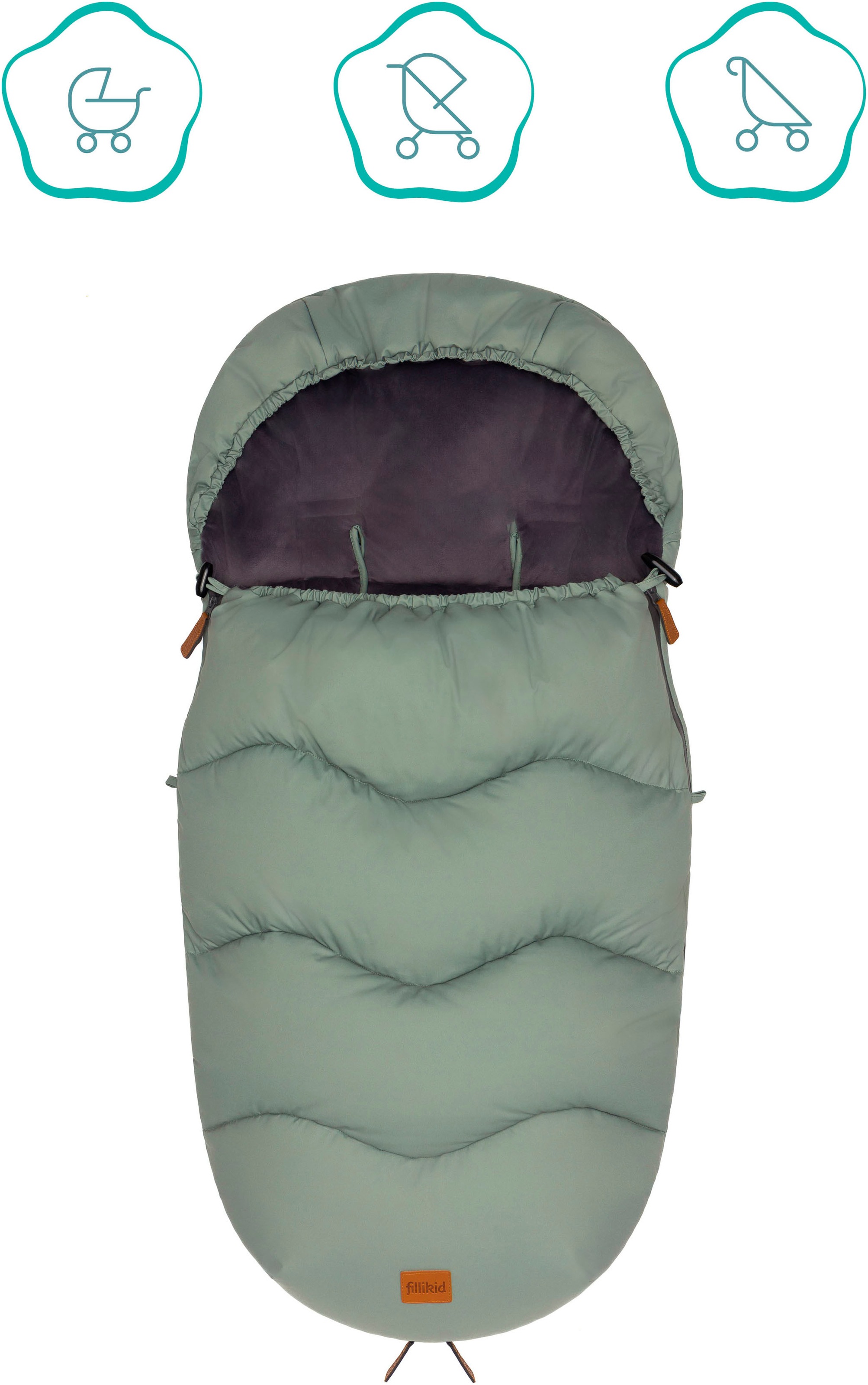 Fillikid Fußsack »Ogre Winterfußsack, salbei«
