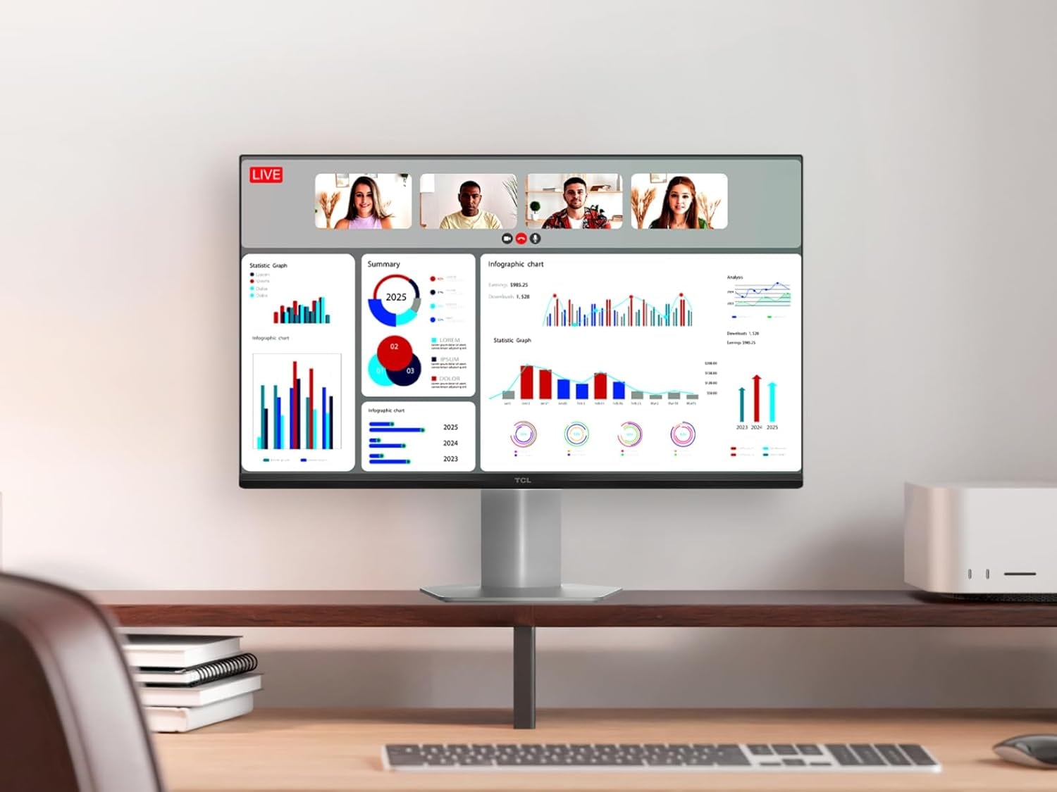 TCL LED-Monitor »24G54XD« 61 cm/24 ″  1920 x 1080 px Full HD 5 Reaktionszeit 100 Hz
