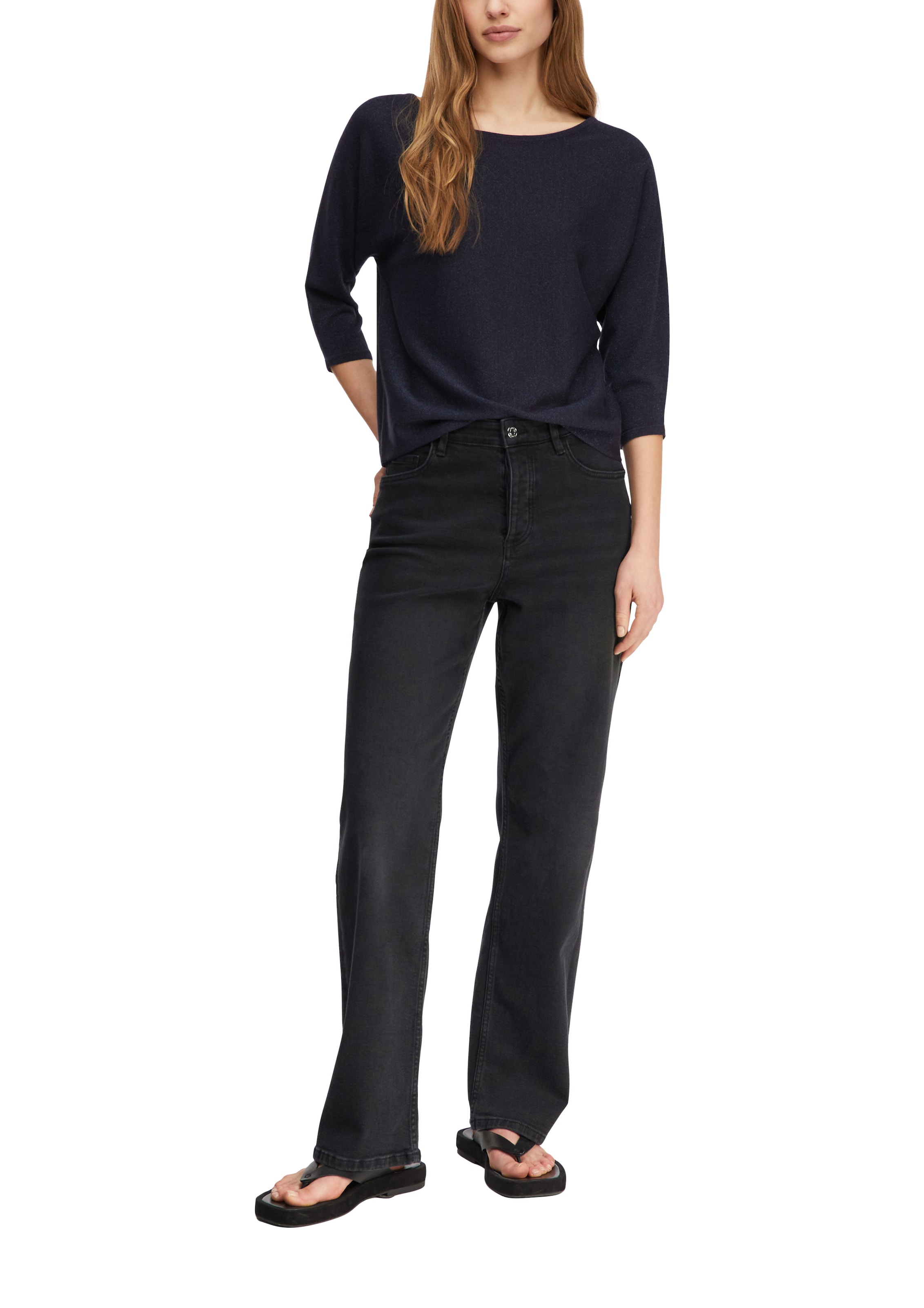 Comma 3/4 Arm-Pullover mit Glitzer-Details