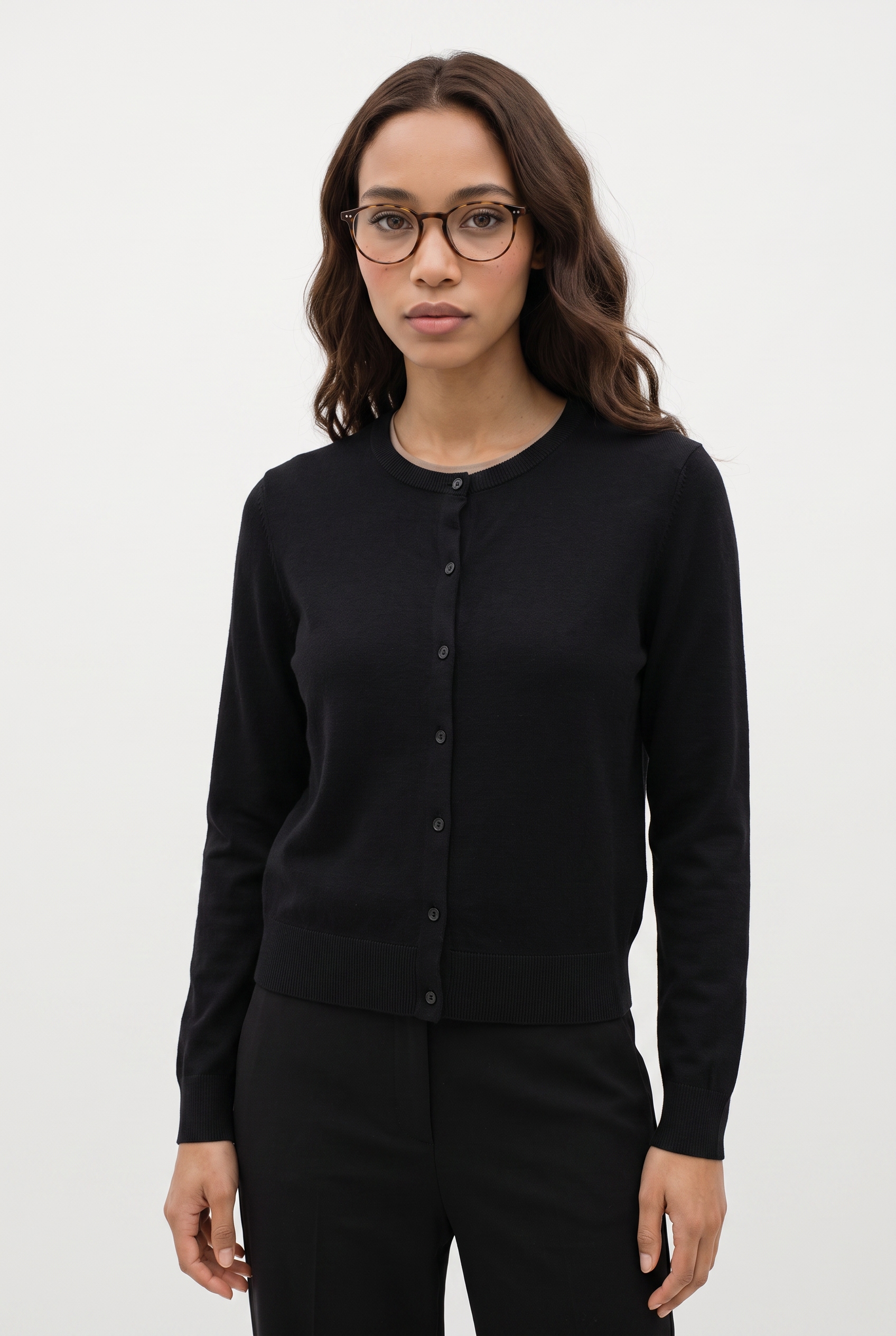 s.Oliver Strickjacke Rundhals mit Viskose