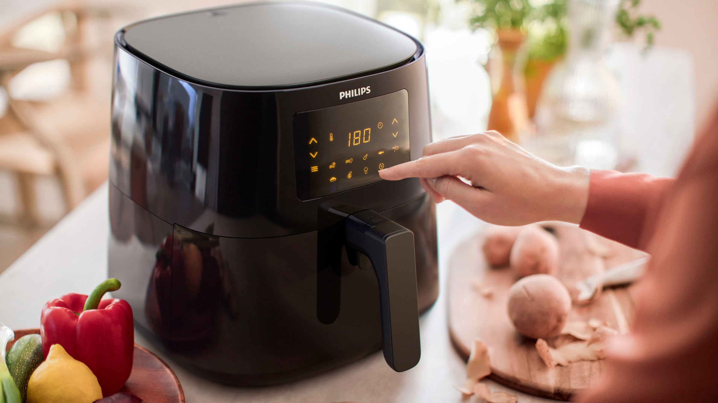 Philips Heißluftfritteuse »Airfryer XL HD9270/90, 6,2 l«, 2000 W, Fassungsvermögen 6,2 l, mit 7 Voreinstellungen und Warmhaltefunktion, digitales Display