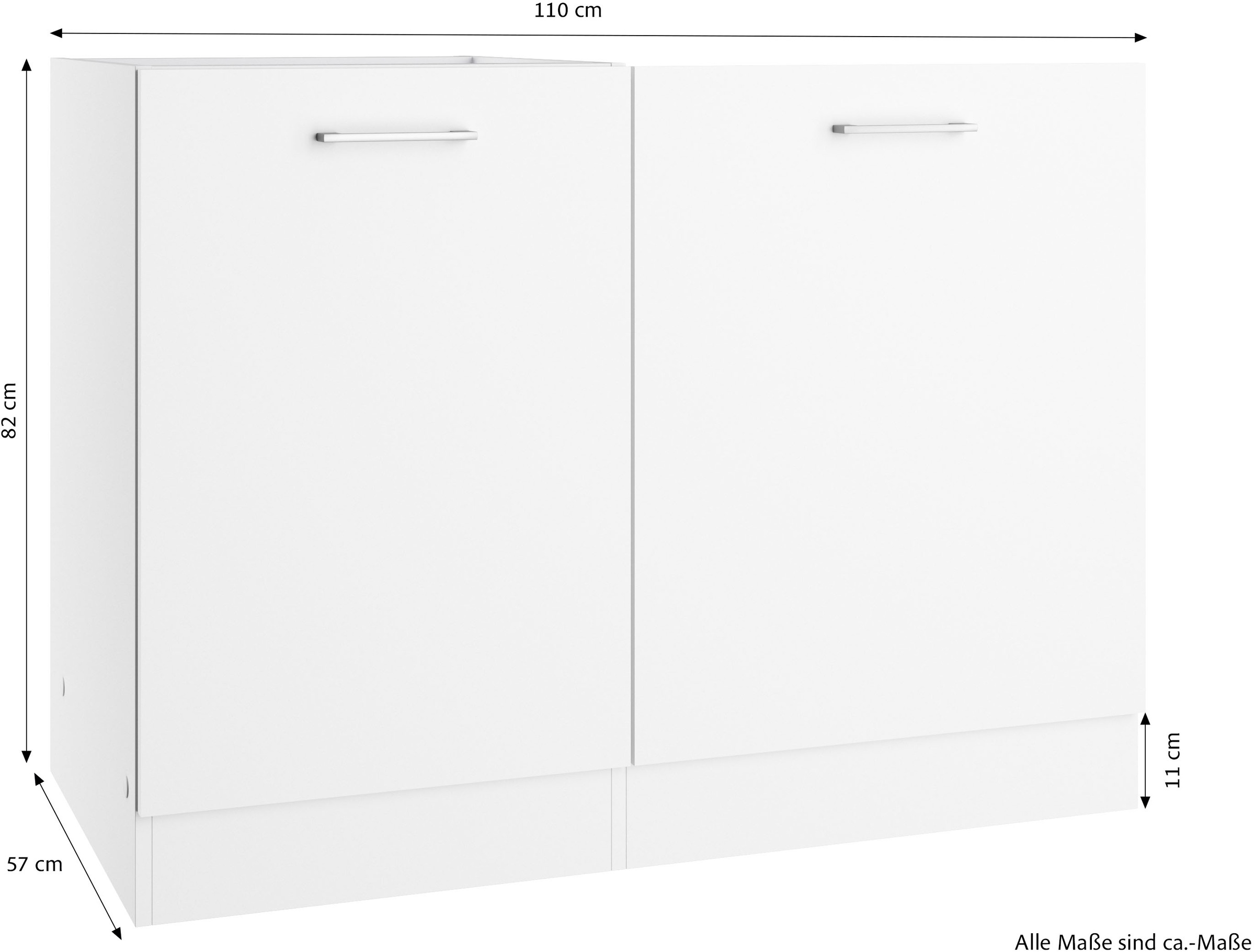 KOCHSTATION Spülenschrank »KS-Milan« Spülzentrum 110 cm, matte oder hochglänzende Fronten
