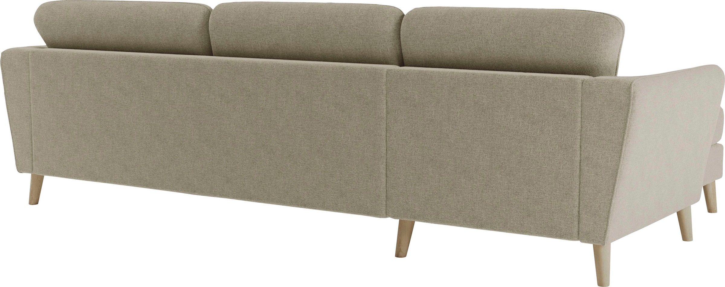 Home affaire Ecksofa »MARSEILLE (279/152cm),L-Form, Rec. rechts/links, verschiedene Bezüge«, Massivholzbeine Eiche, Landhausstil, Wellenunterfederung