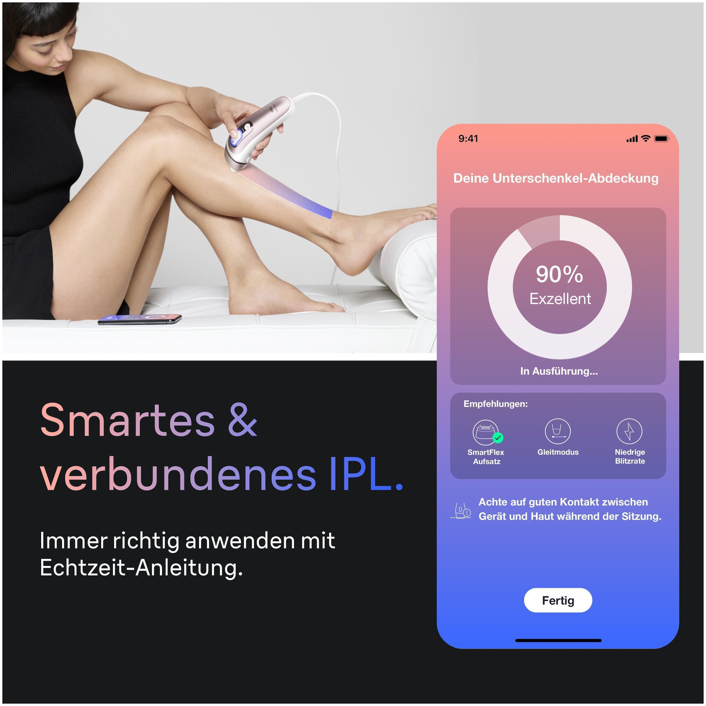 Braun IPL-Haarentferner »Braun Smart IPL Skin i·expert PL7431« 400.000 Lichtimpulse Laser-Haarentfernung für zu Hause, Dauerhafte Haarreduzierung