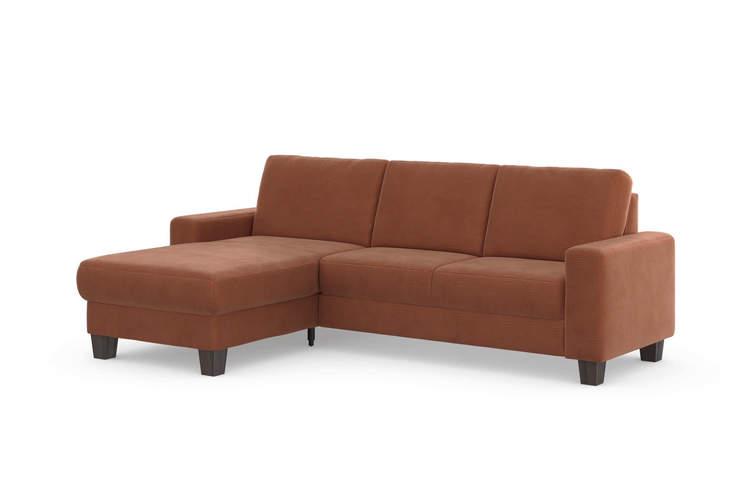 Home affaire Ecksofa »Summer L-Form« mit Recamiere, mit oder ohne Bettfunktion und Bettkasten, Cord-Bezug,