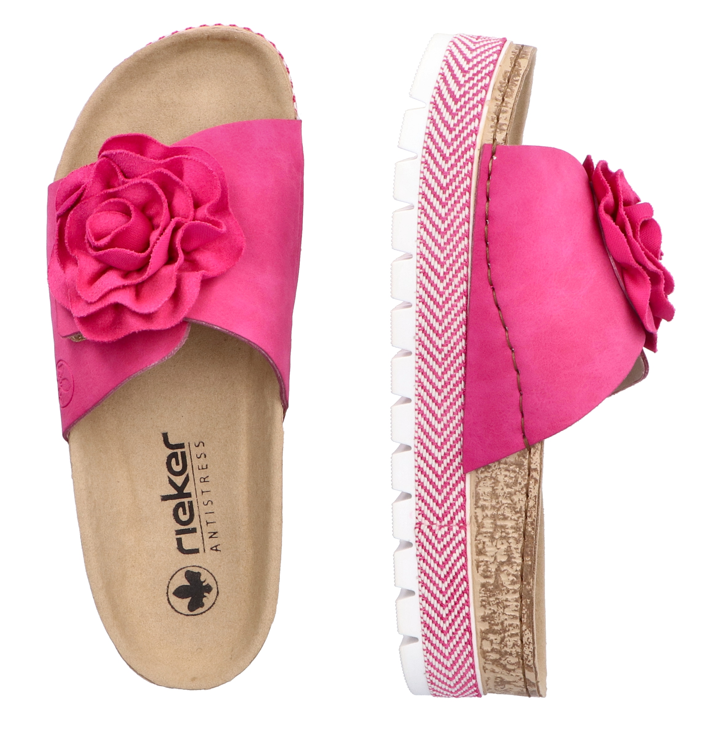 Rieker Pantolette  Sommerschuh, Schlappen mit modischem Plateau