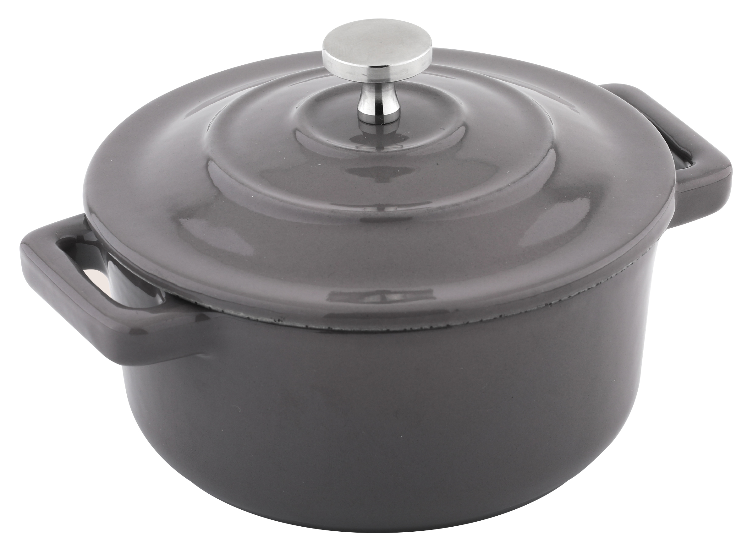 CS Koch-Systeme Kochtopf »XANTEN Mini, Durchmesser: 13 x 10 cm, Gusseisen, hellgrau« 2 tlg. Gusseisen