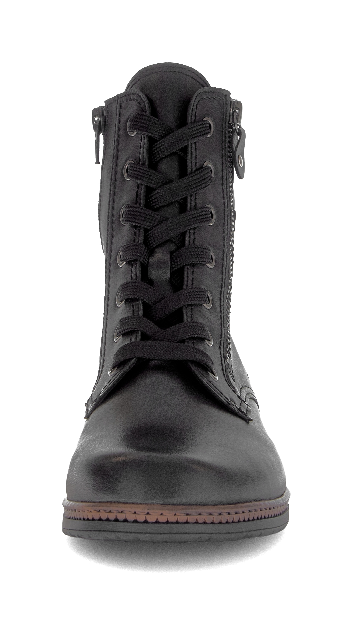 Gabor Schnürstiefelette  , Blockabsatz, Schnürboots mit Zierreißverschluss an der Außenseite