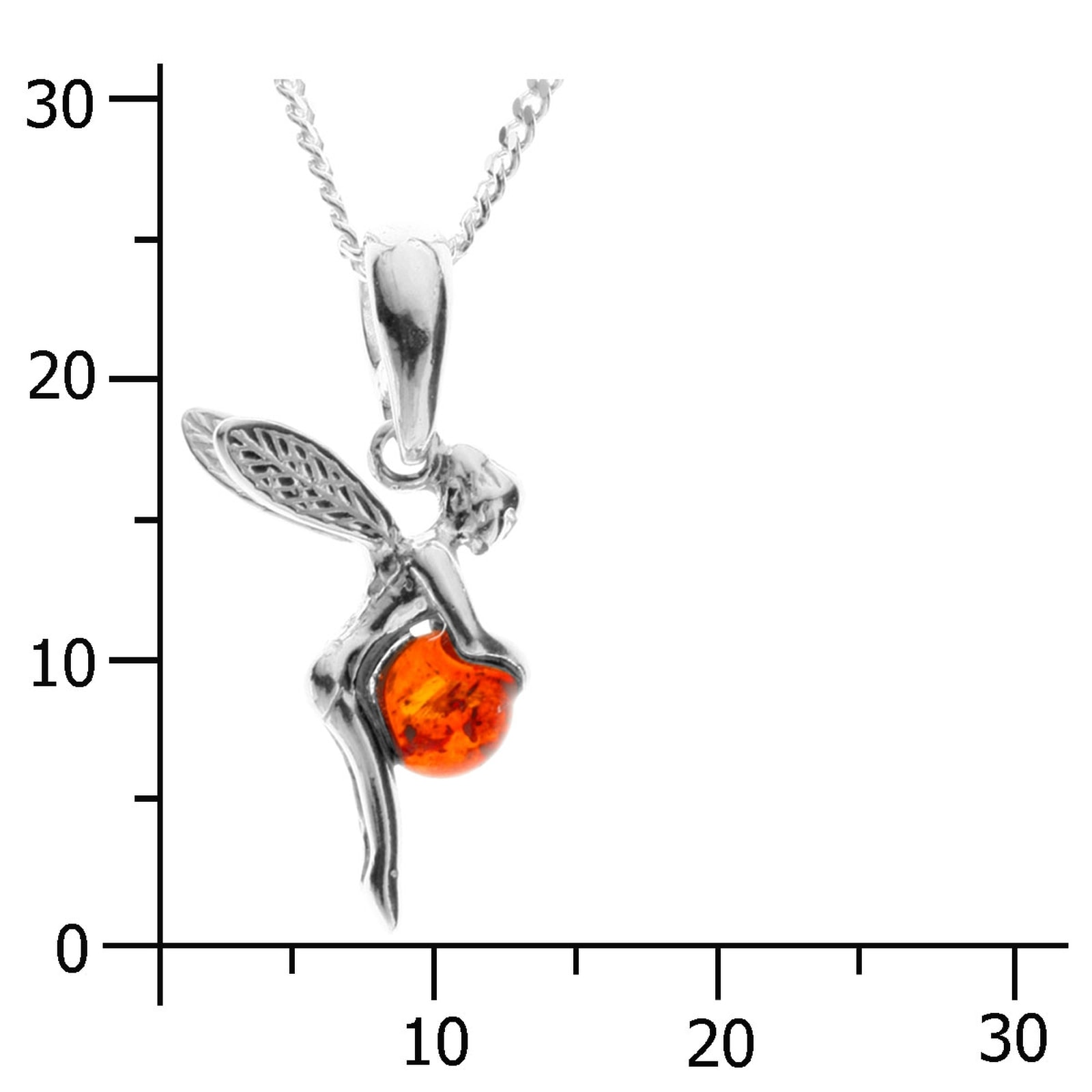 OSTSEE-SCHMUCK Kette mit Anhänger »- Elfe - Silber 925/000 - Bernstein«
