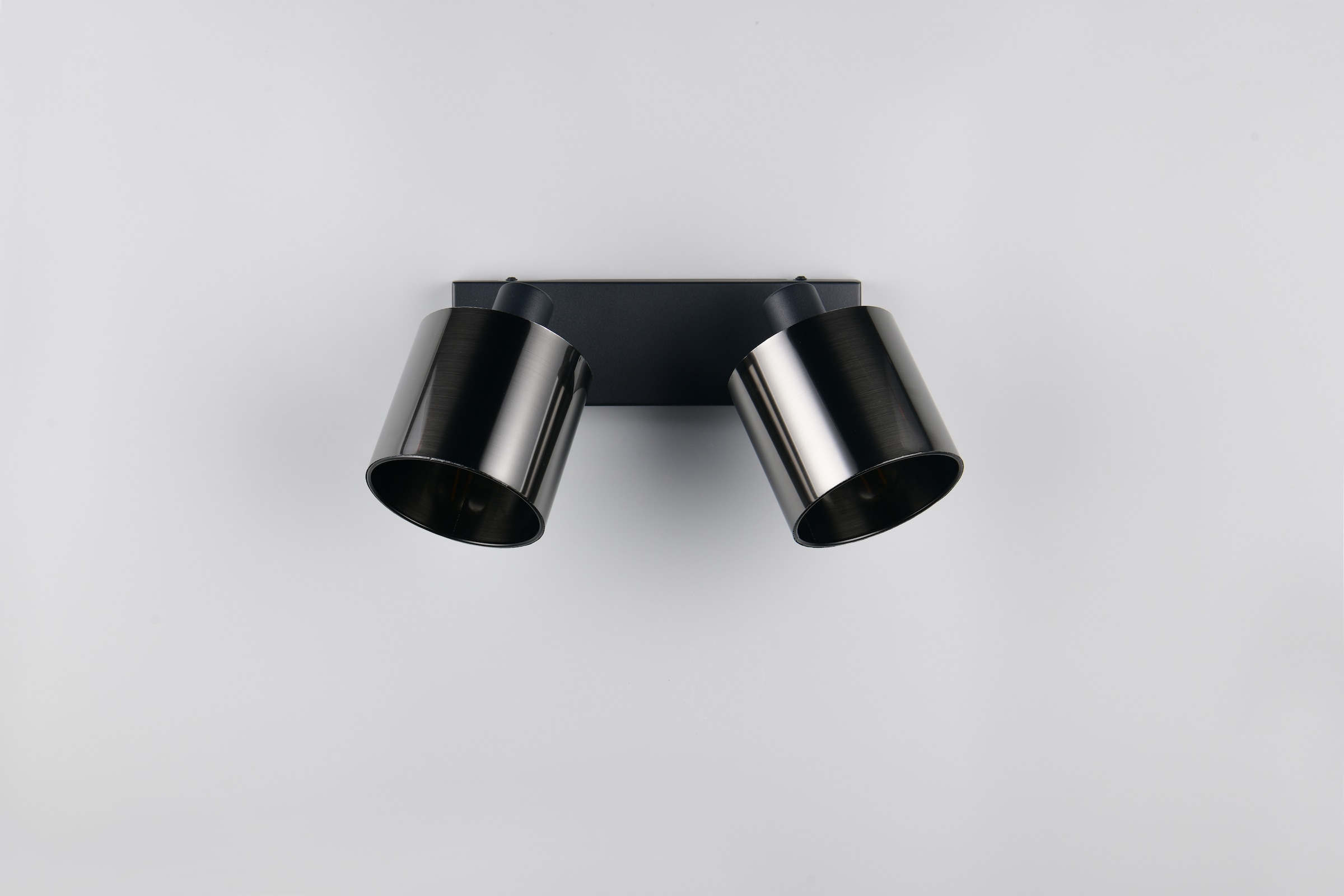 REALITY Leuchten Deckenstrahler »JASON, Deckenspot 2-flammig exkl 2x E14 max 10W, 36x22x12 cm (B/H/T)« E14 1 Stk. warmweiß - kaltweiß 2 verstellbare Strahler, Metall schwarz, Lampenschirm rauchgrau