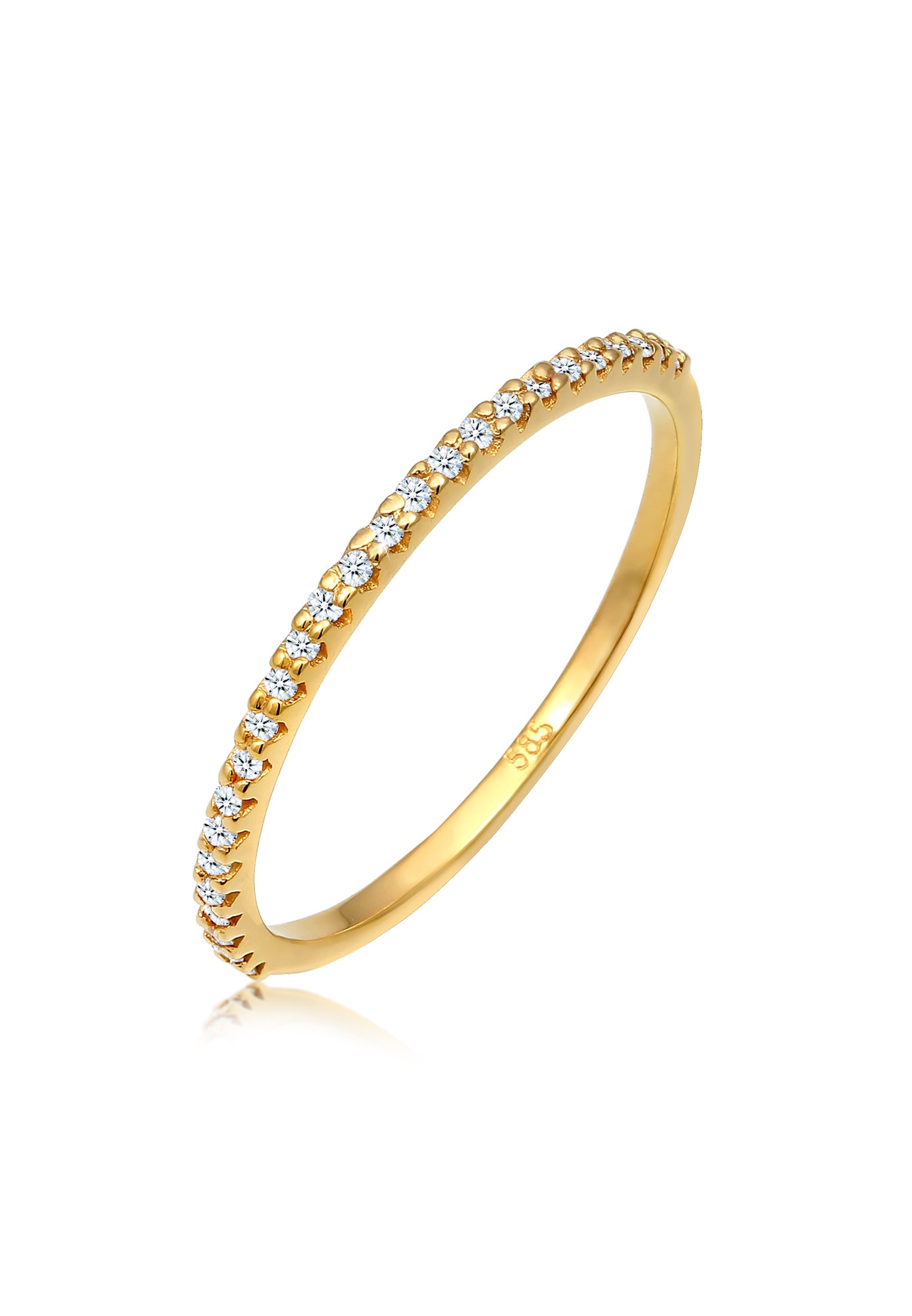 Elli DIAMONDS Diamantring »Ring Memoire Diamanten Brillantschliff (0.125 ct) 585 Gelbgold«