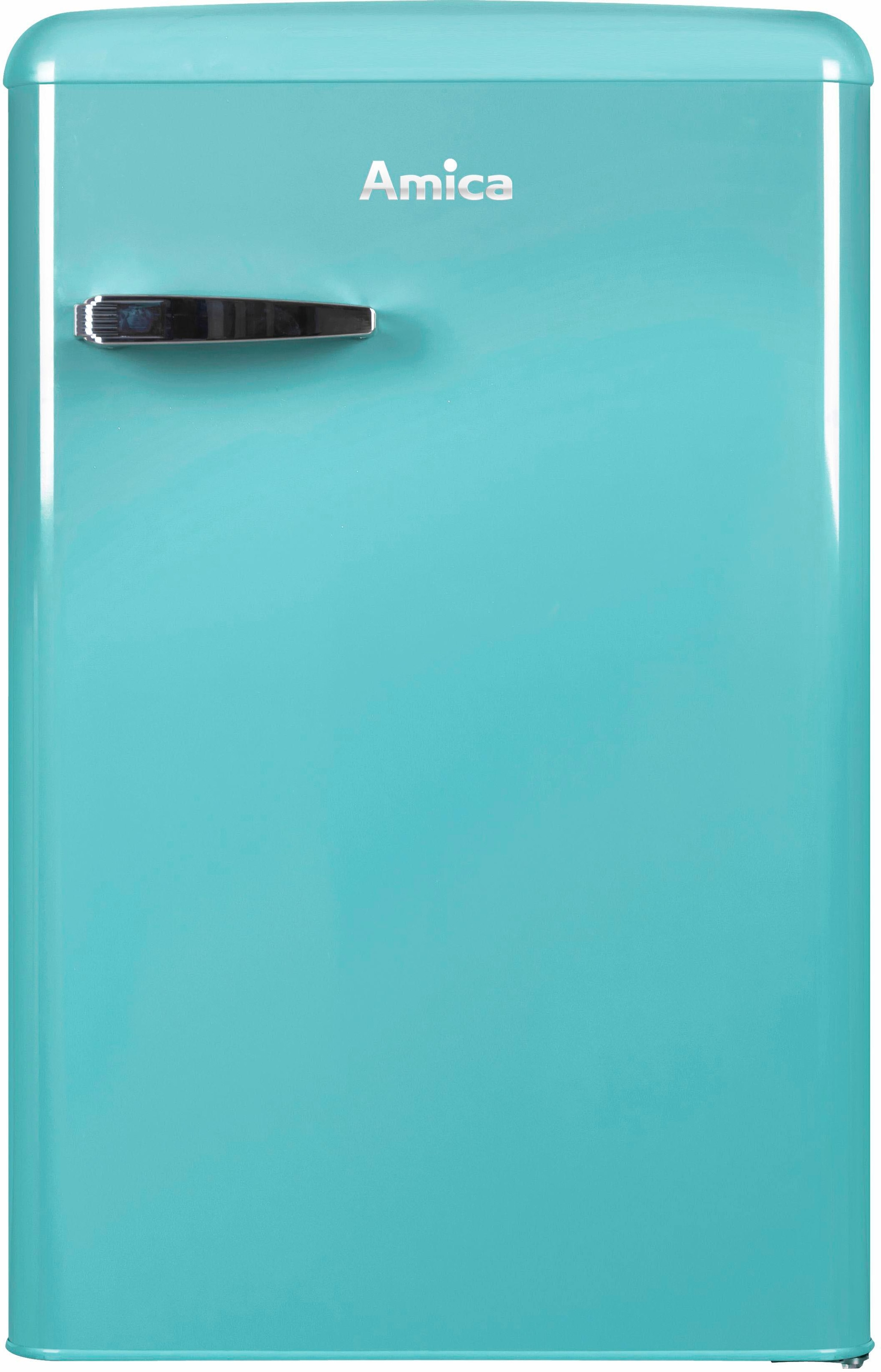 Amica Table Top Kühlschrank, KS 15611 R, 87,5 cm hoch, 55 cm breit mit 3  Jahren XXL Garantie | Retrokühlschränke