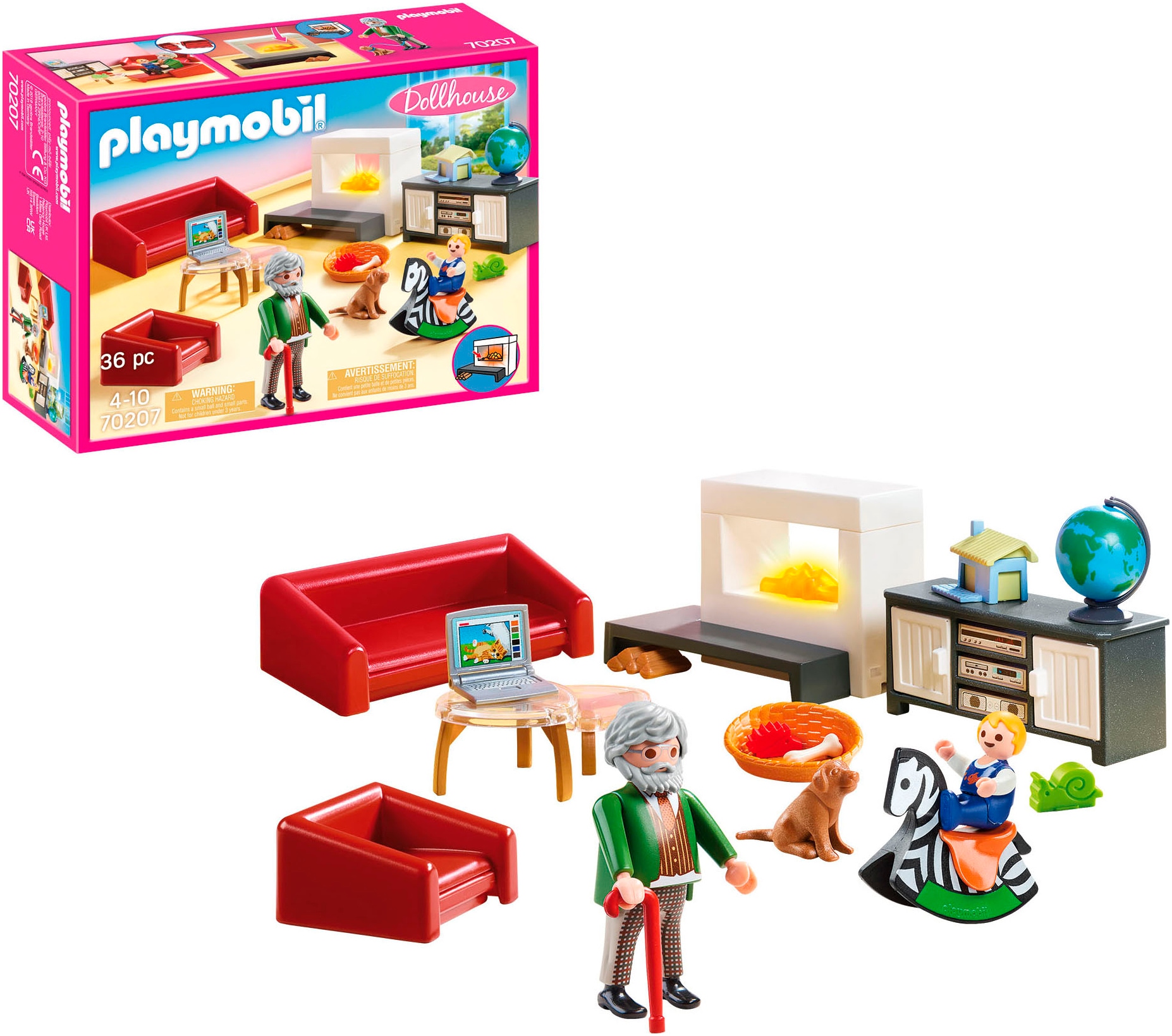 Playmobil® Konstruktions-Spielset »Gemütliches Wohnzimmer (70207), Dollhouse« Made in Germany