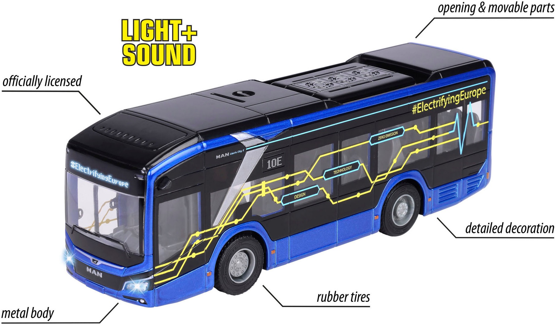 majORETTE Spielzeug-Bus »MAN Lion's City 10 E Bus«, mit Licht und Sound