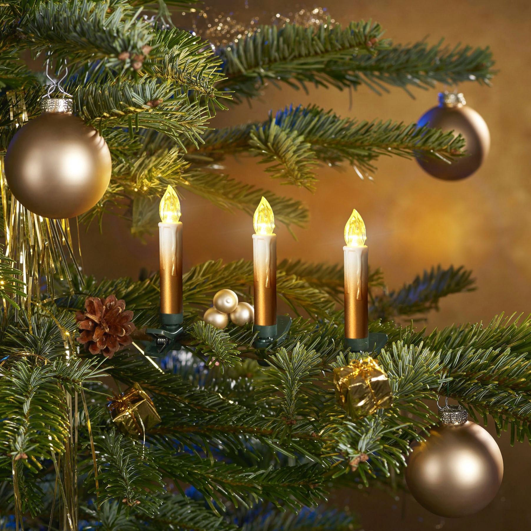 Leonique LED-Christbaumkerzen »Ahmady, 10,2 Höhe St.-flammig, 25 Rechnung 25 Weihnachtsdeko, Farbverlauf, cm«, mit kaufen Christbaumschmuck auf ca. kabellos Kerzen
