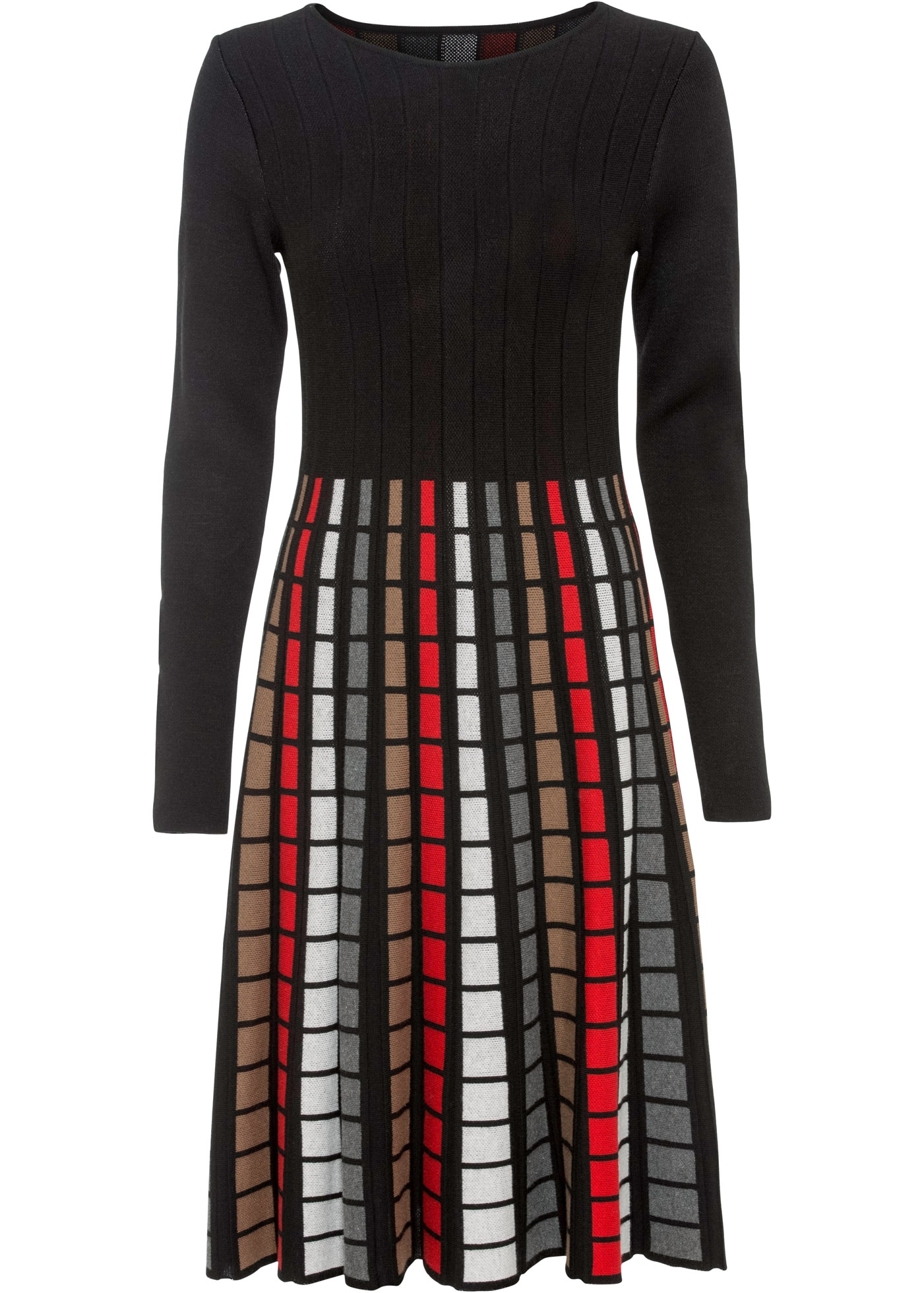 bonprix Strickkleid »Strickkleid mit Karos« Strickkleid mit Karos