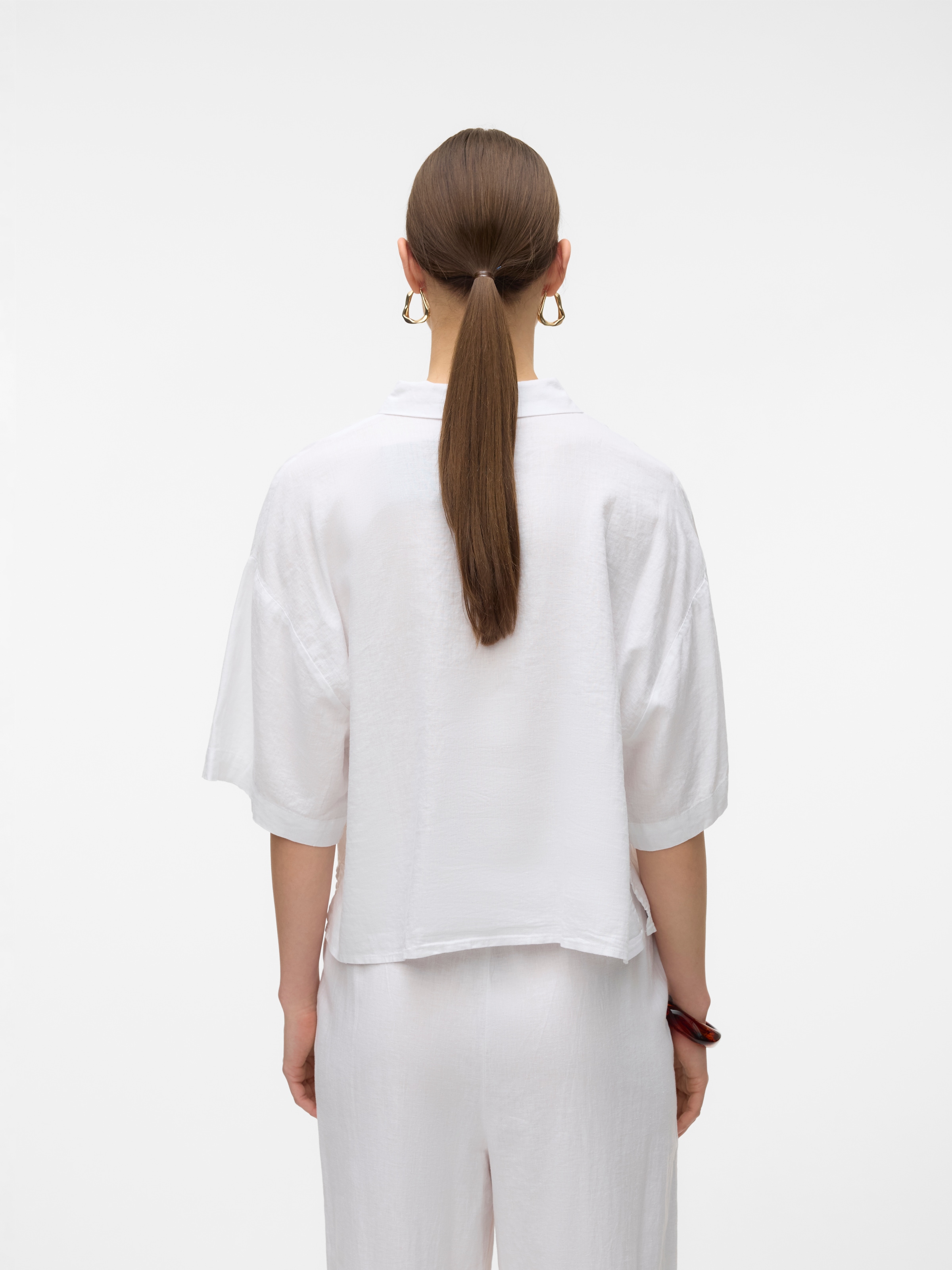 Vero Moda Hemdbluse »VMLINN LINEN 2/4 SHORT SHIRT WVN NOOS«