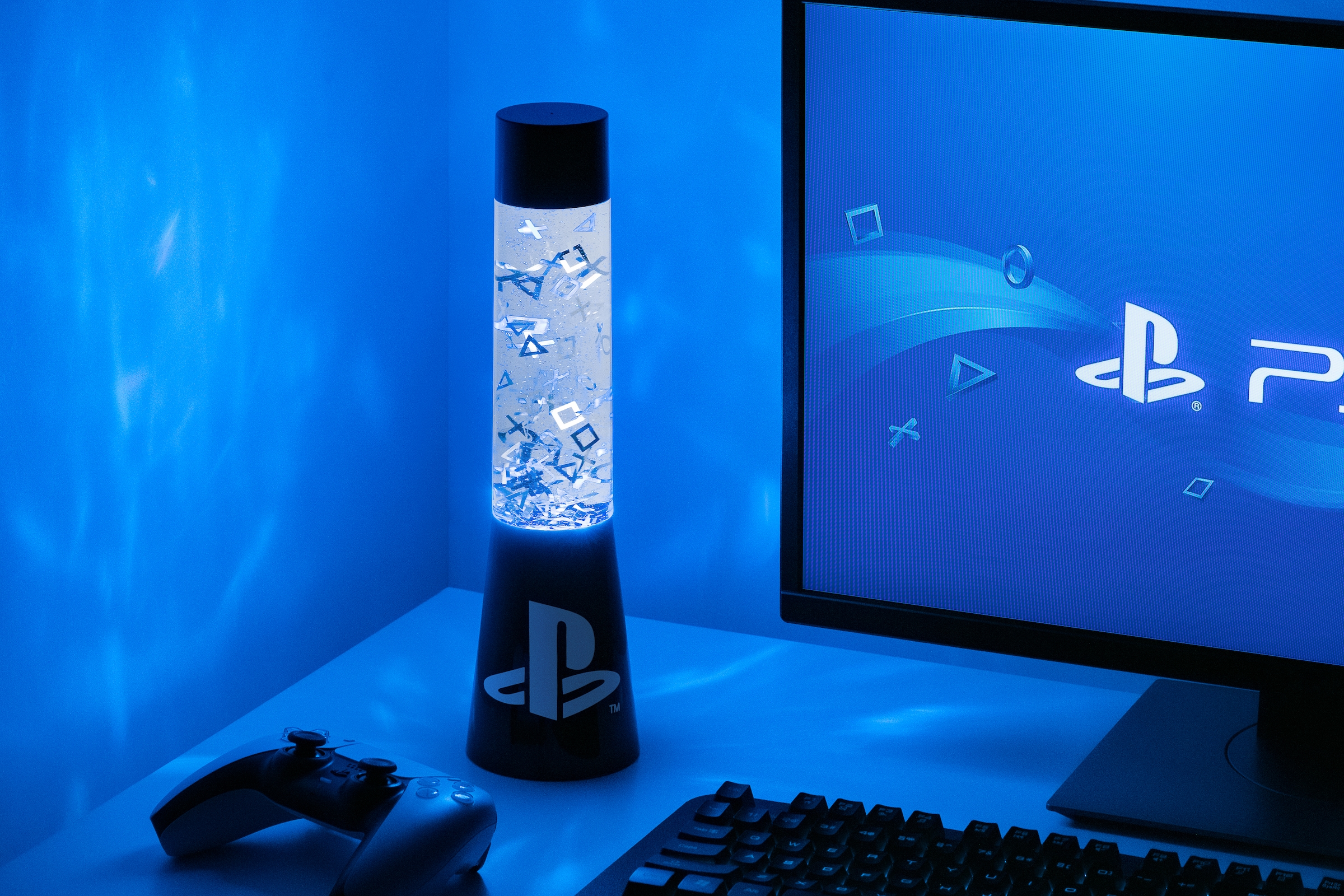 Paladone Kunststoff 3 »Playstation online XXL Garantie LED kaufen Lavalampe Jahren mit | Dekolicht Glitzerlampe« /