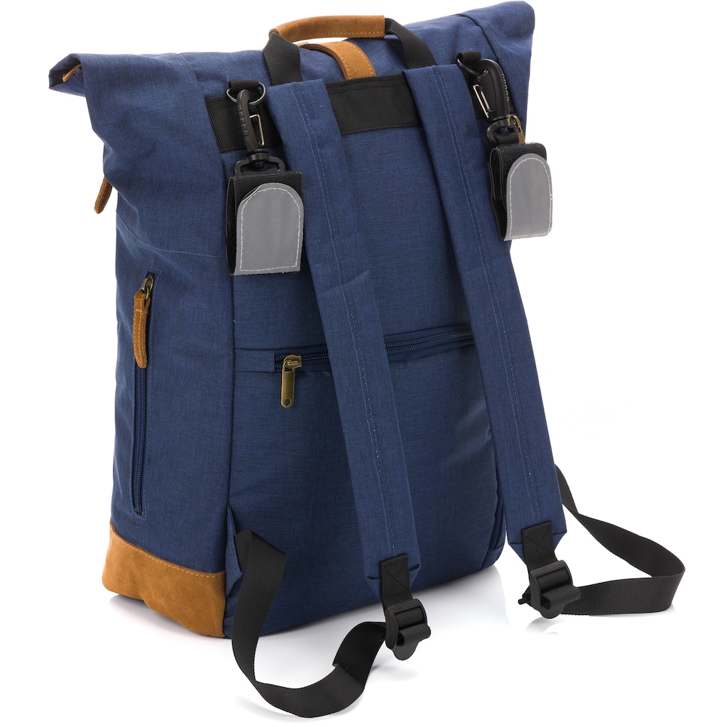 Fillikid Wickelrucksack »Berlin, navy melange«, Reflektoren