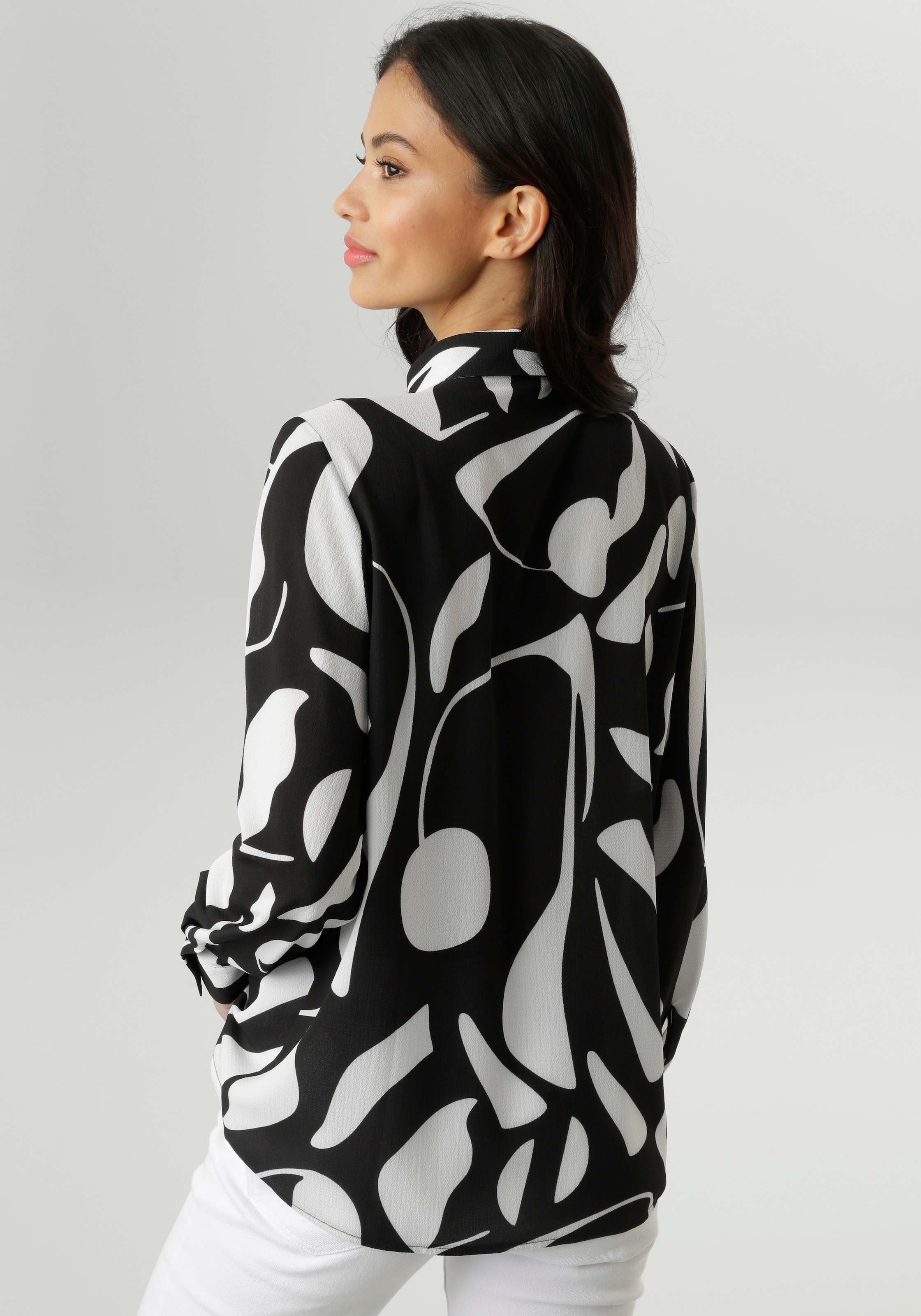 Aniston SELECTED Hemdbluse in elastischer Crepe-Qualität