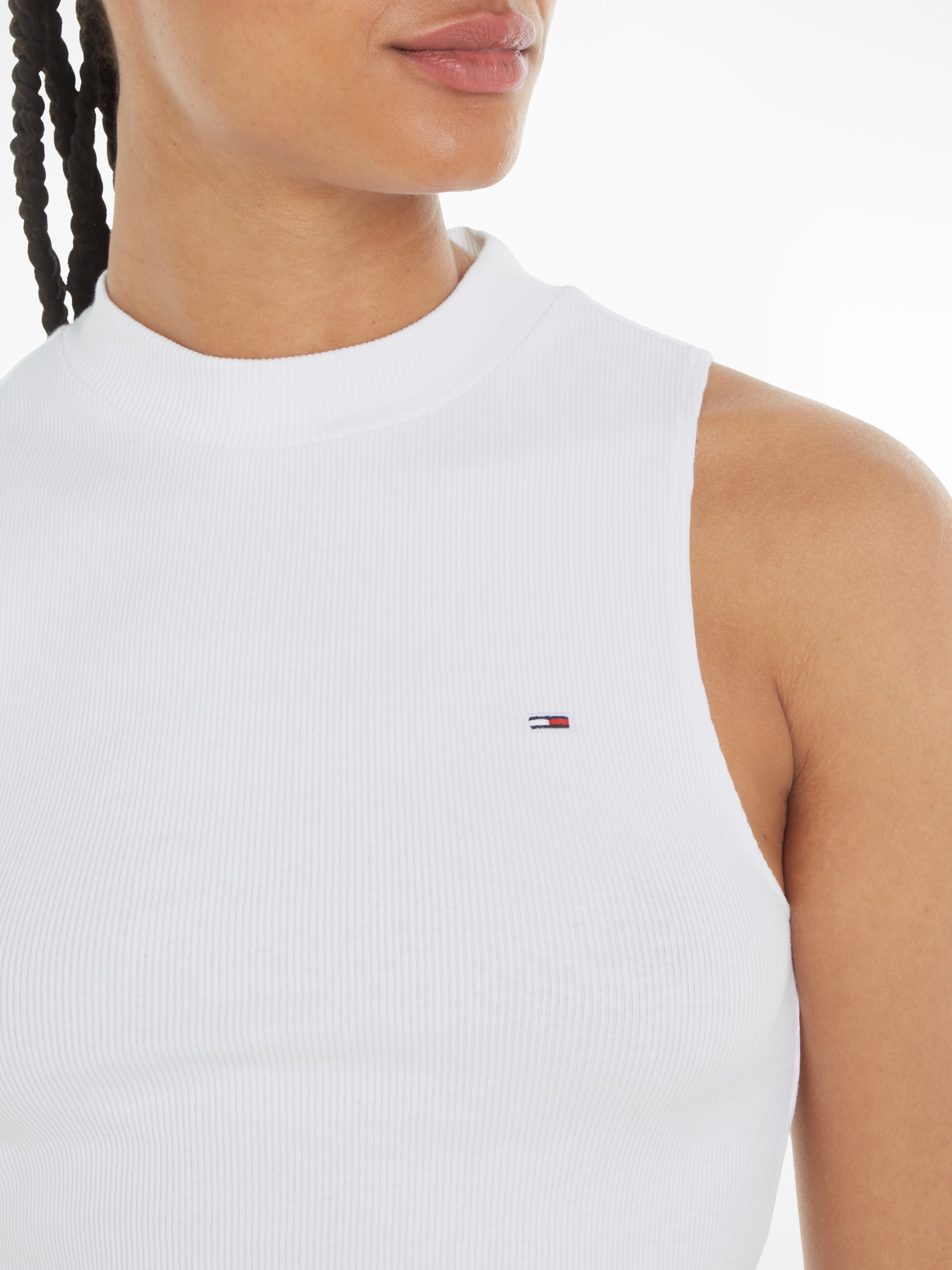 Tommy Jeans Tanktop »TJW CRP MOCKNECK RIB TANK«, mit Logostickerei
