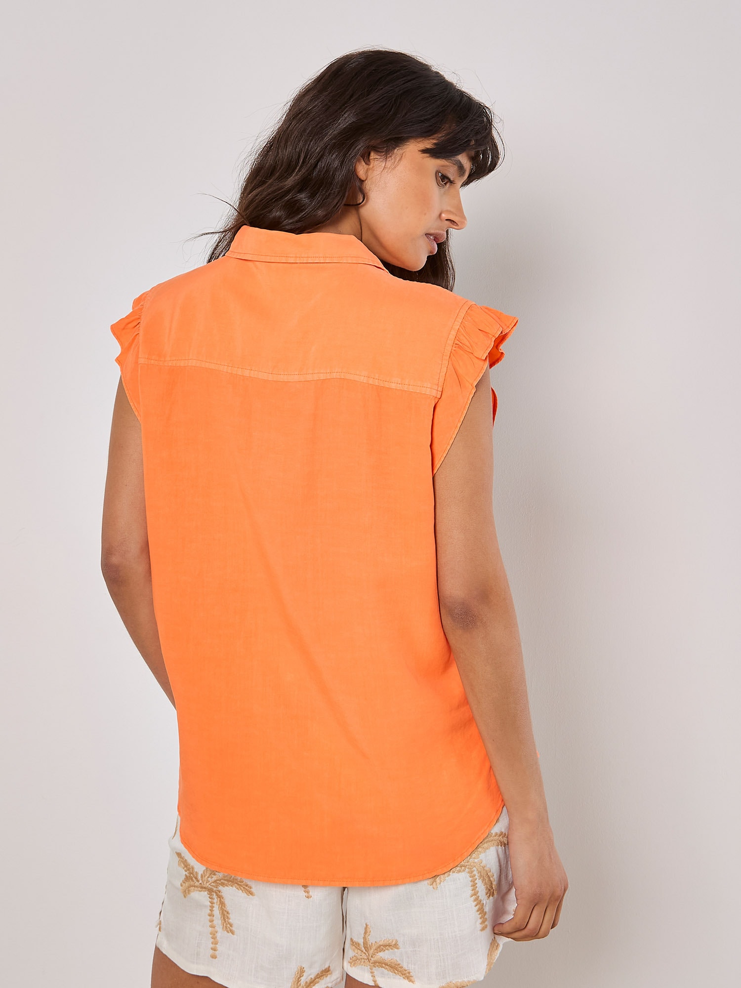 Apricot Blusentop »Bluse mit Rüschensaum« mit Brusttasche