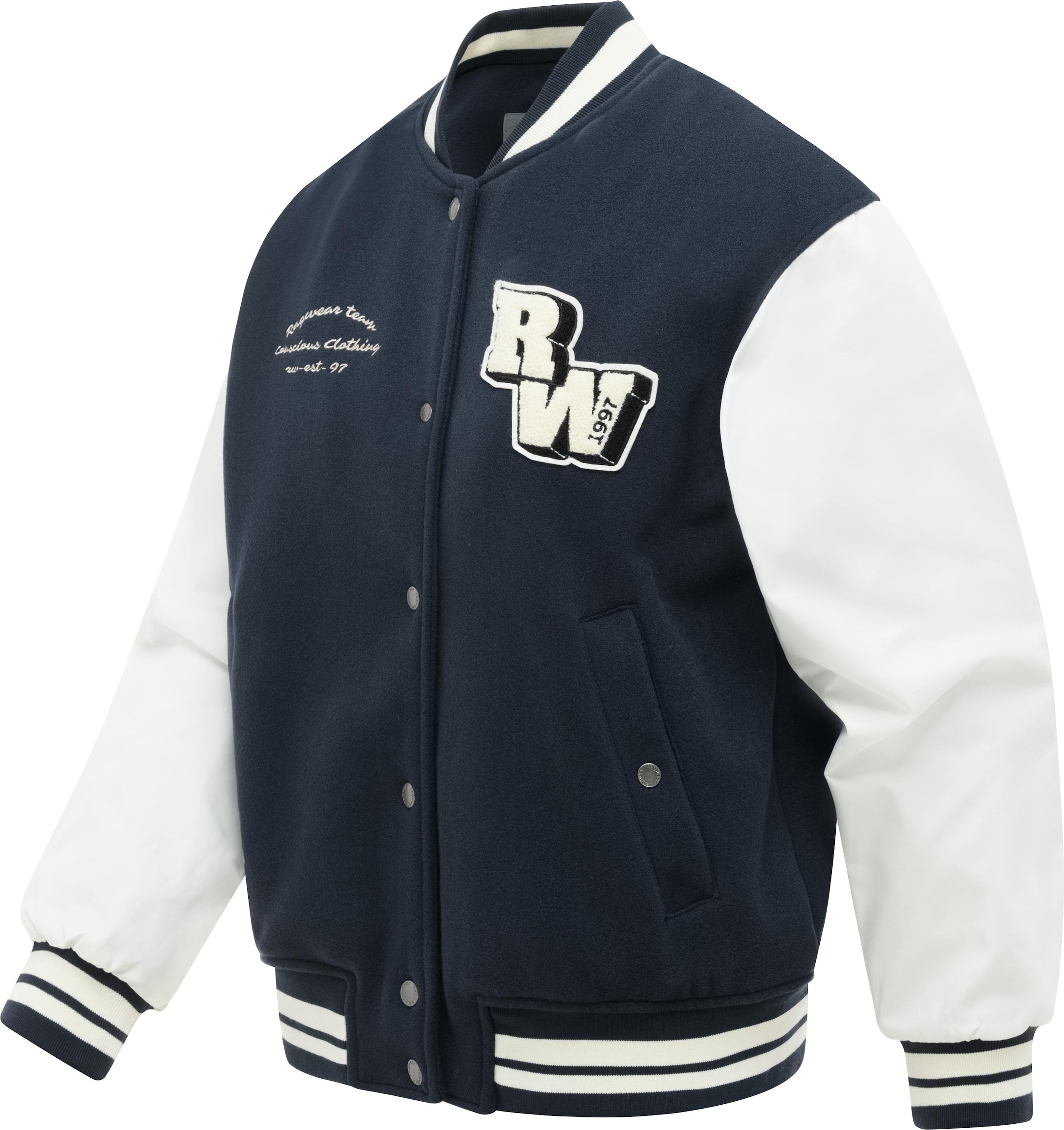 Ragwear Collegejacke »Collegejacke Clubie Y« ohne Kapuze modische Damen Bomberjacke mit Rippstrick-Details