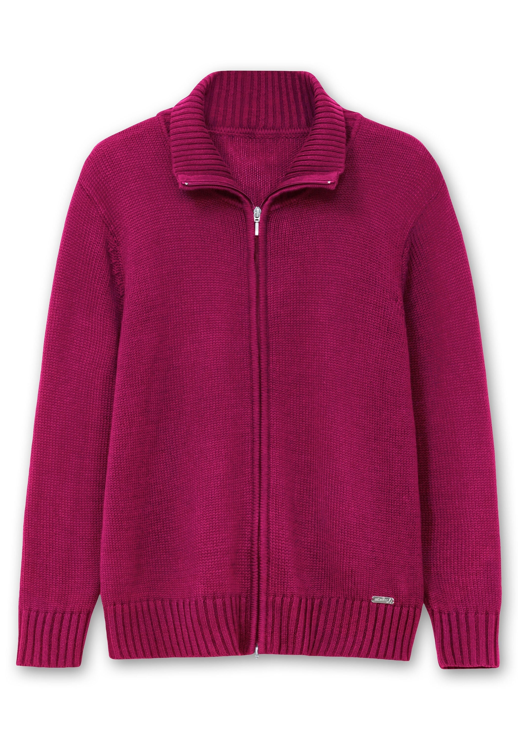 Sheego Strickjacke »Strickjacke mit Troyerkragen und 2-Wege-Zipper«