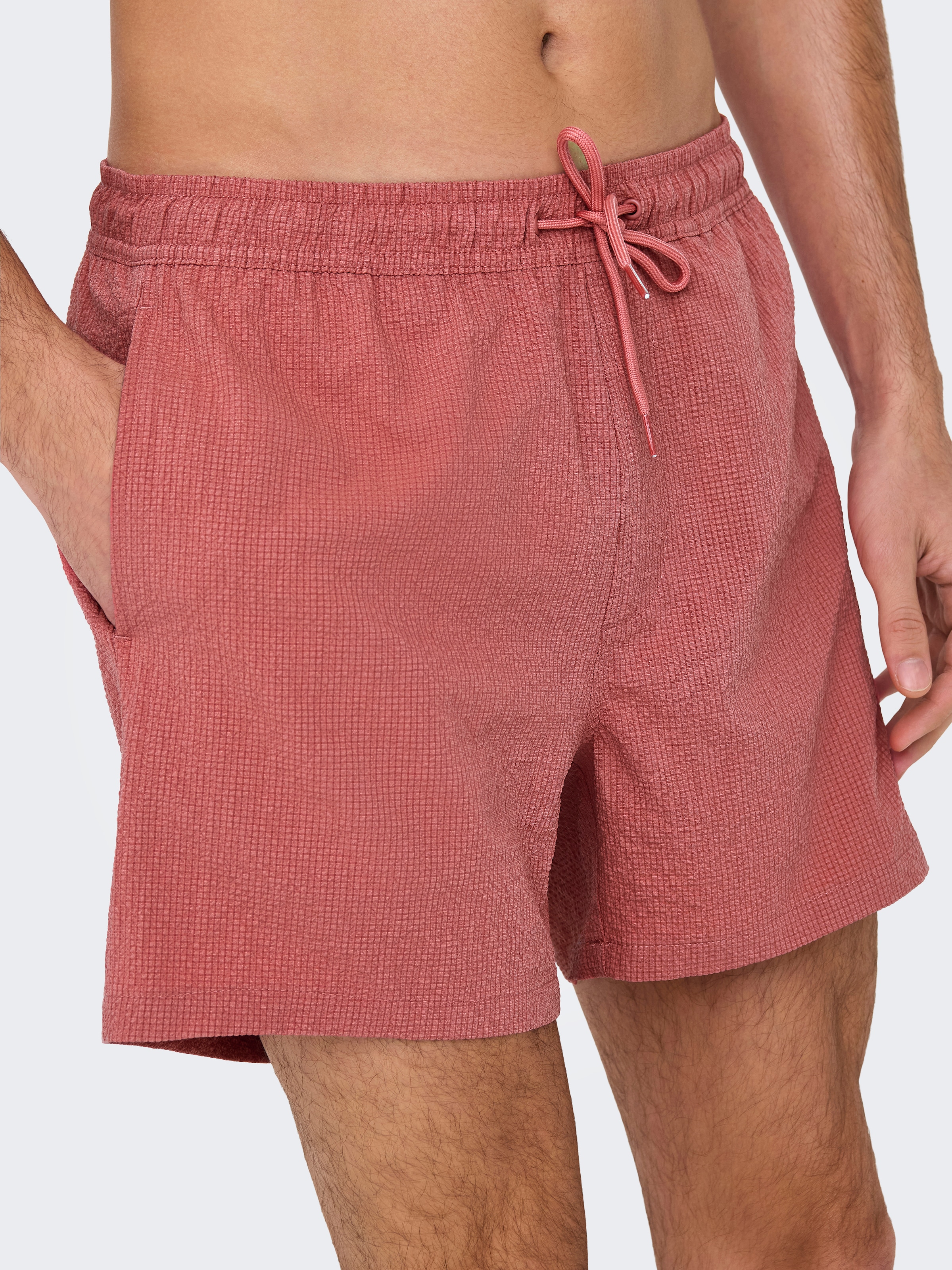 ONLY & SONS Badeshorts »ONSTED LIFE SOLID SEERSUCKER SWIM NOOS«