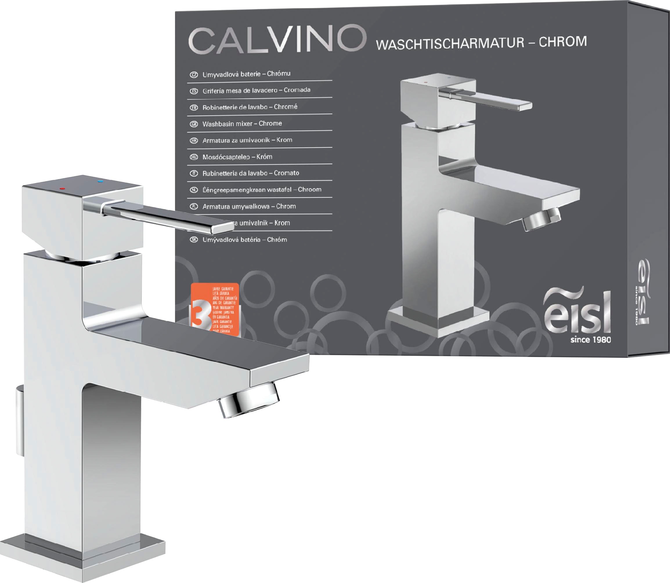 Eisl Waschtischarmatur »CALVINO«, geräuscharme Kartusche, Marken-Mischdüse, inkl. Zugstange