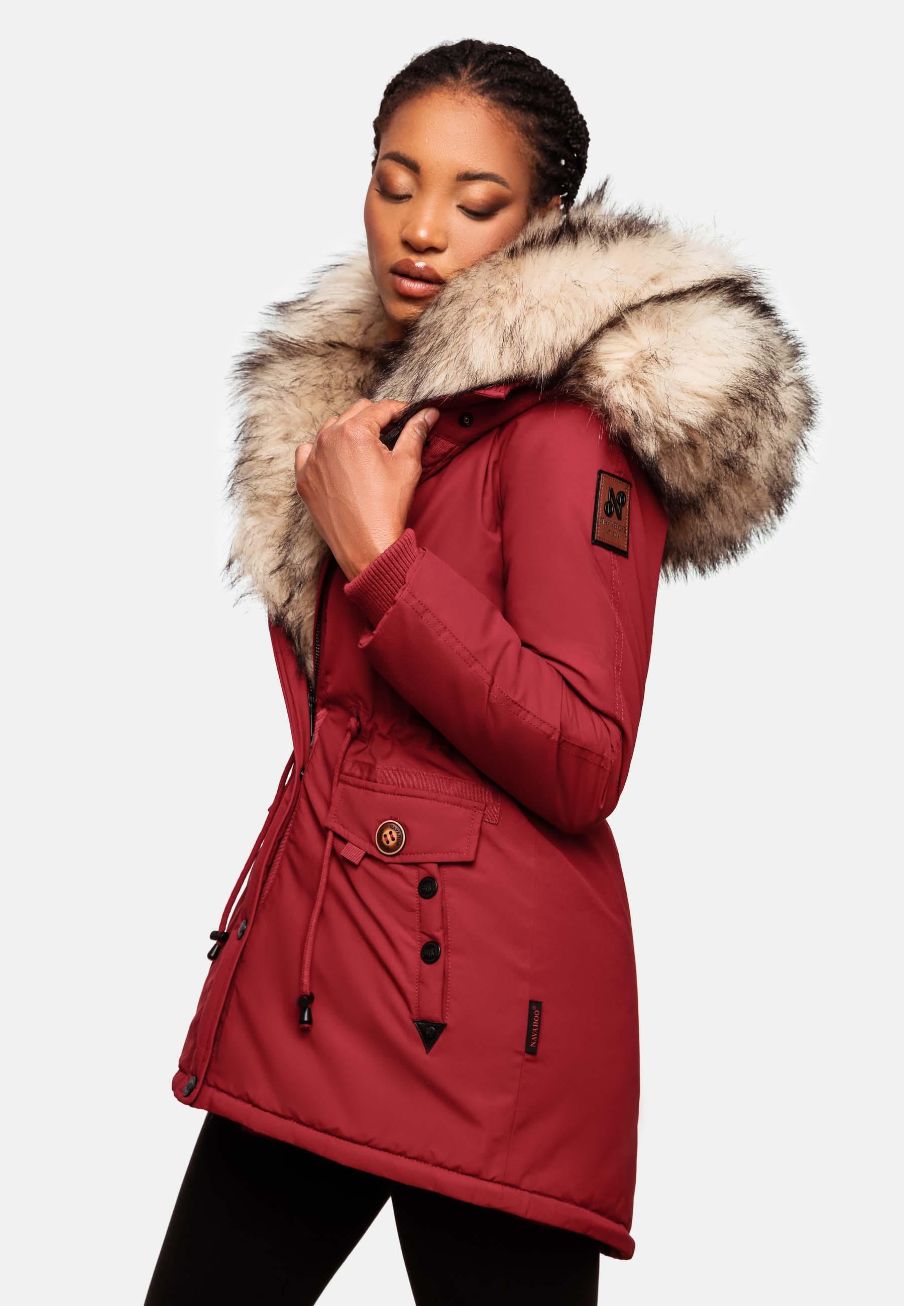 Navahoo Wintermantel »Wintermantel Sweety«, Winterparka mit 2 Kunstpelz-Kapuzen