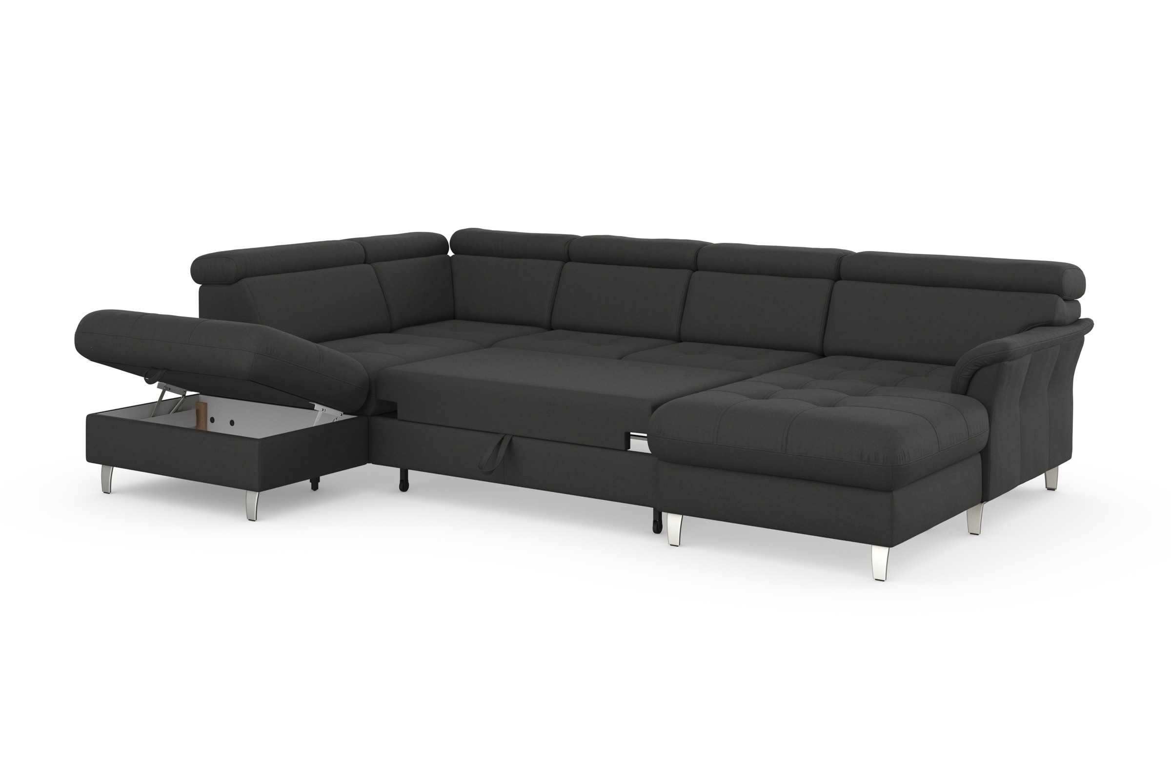 sit&more Wohnlandschaft »Marano U-Form«, inklusive Kopfteilverstellung, wahlweise mit Bettfunktion, Bettkasten