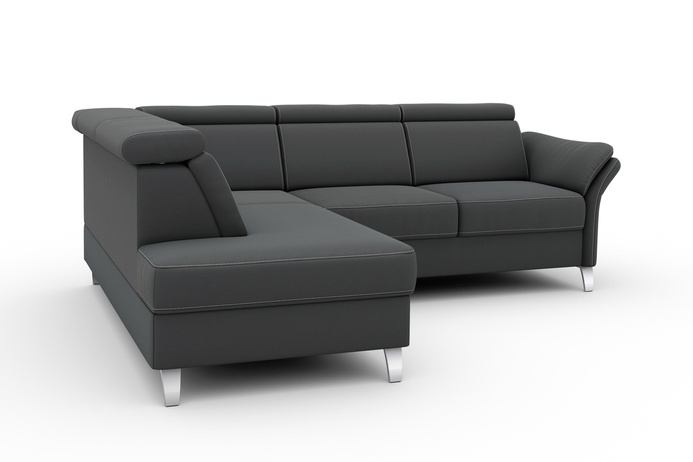 sit&more Ecksofa »Vincenzo L-Form« inklusive Kopfteilverstellung, wahlweise mit Bettfunktion, Bettkasten