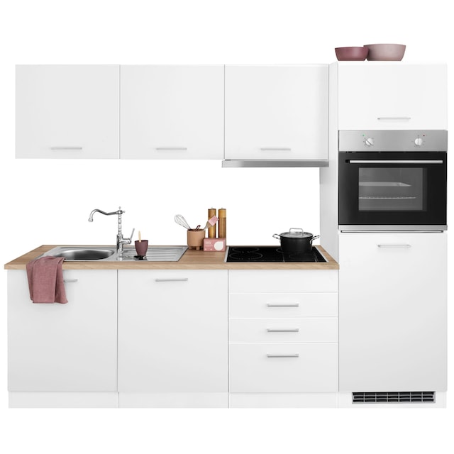 HELD MÖBEL Küchenzeile »Visby«, mit E-Geräten, Breite 240 cm inkl.  Kühlschrank und Geschirrspüler bequem bestellen