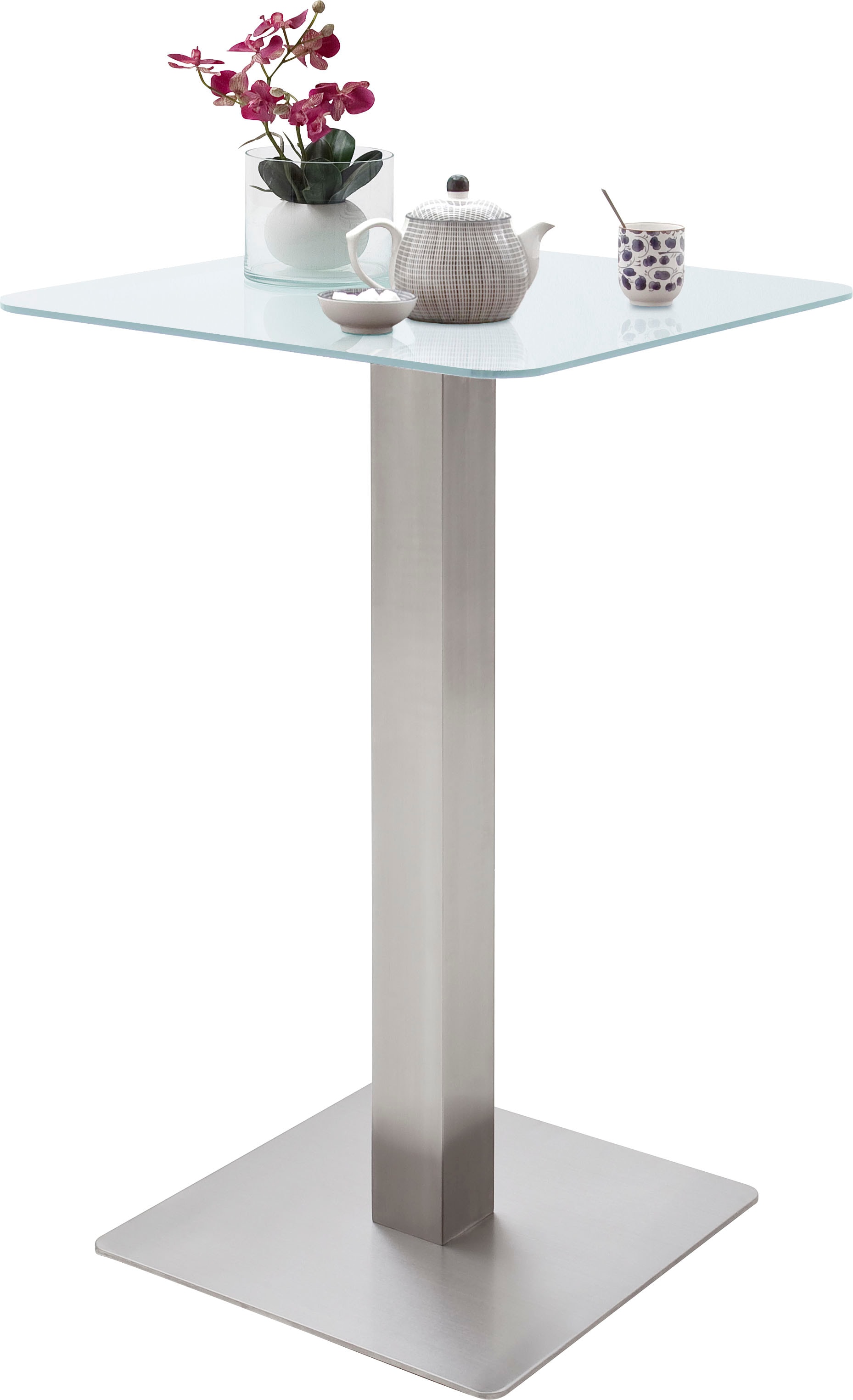 MCA furniture Bartisch »Zarina«, Gestell Rechnung Glaskeramik kaufen Tischplatte Edelstahl Bartisch mit mit auf
