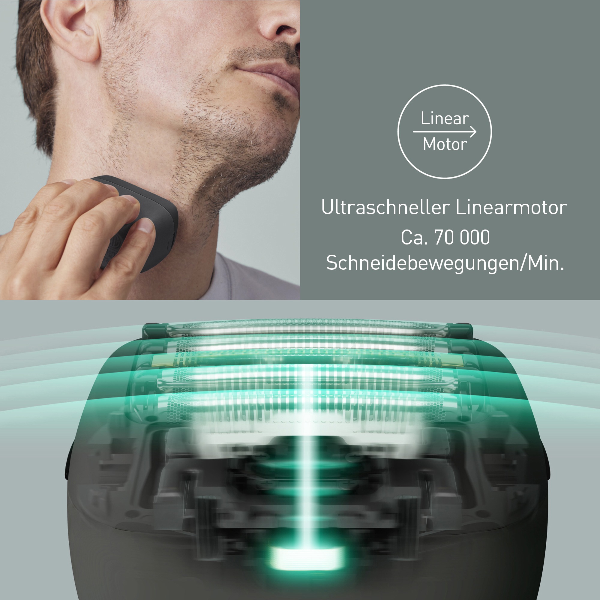 Panasonic Elektrorasierer »ES-PV3B-K803«, Kompakt, 5 Edelstahlklingen, USB-Laden (Typ-C), Bartdichten-Sensor+
