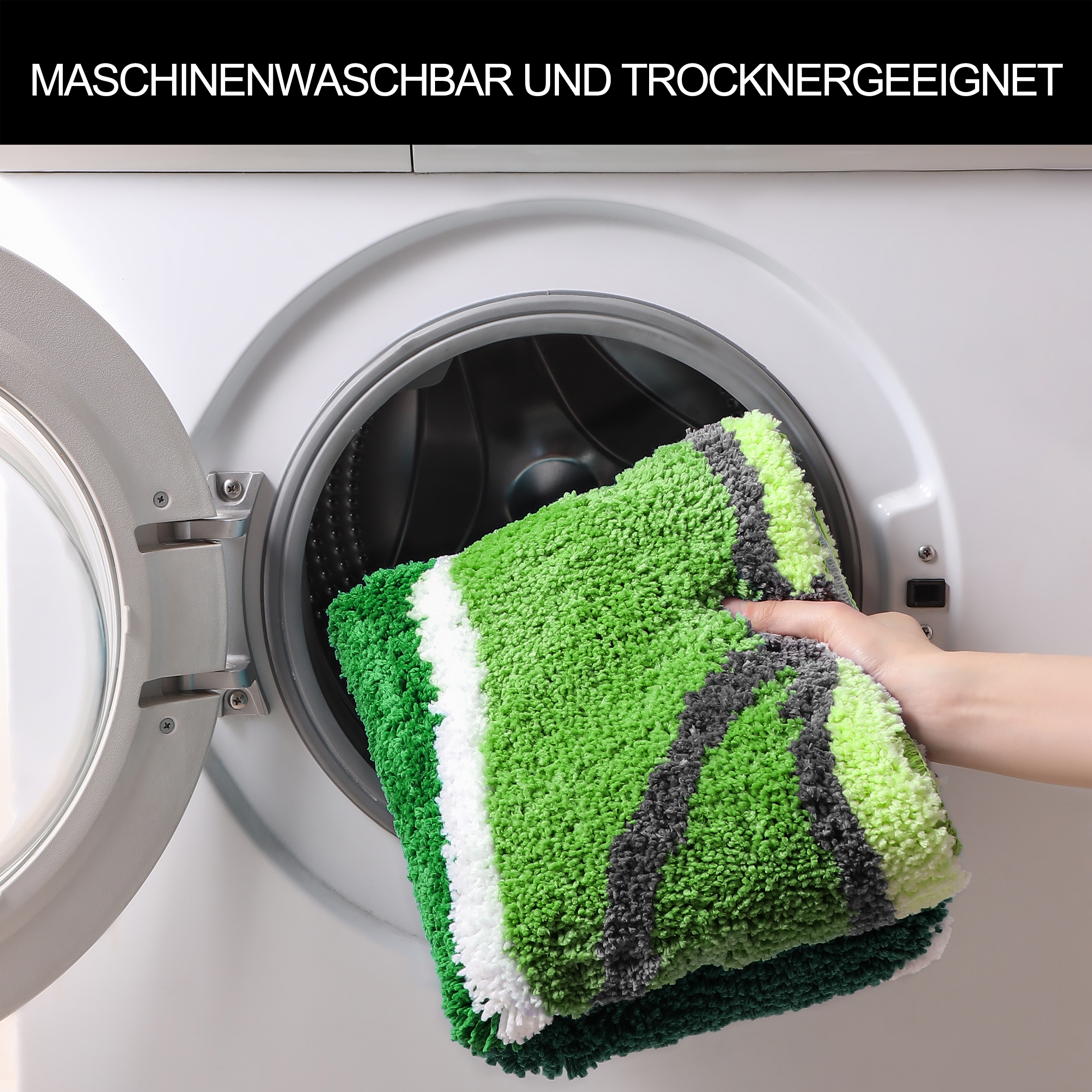 my home Badematte »Juna mit Muster, Badvorleger, Badezimmer Teppich, Duschvorleger« Höhe 20 mm rutschhemmend beschichtet strapazierfähig besonders weich, Design, Badematten, Badteppich