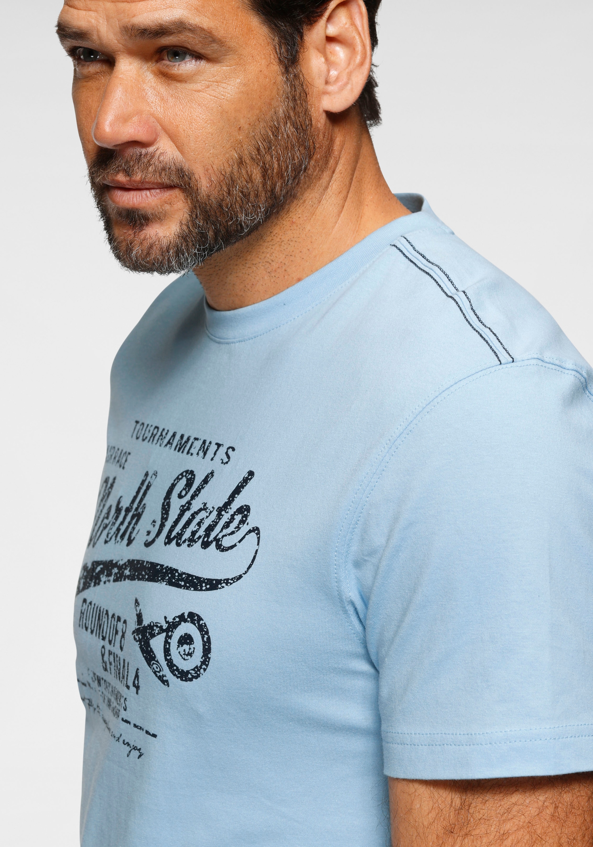 Man's World T-Shirt, Kurzarm, bedruckt, Rundhalsausschnitt, aus Single Jersey