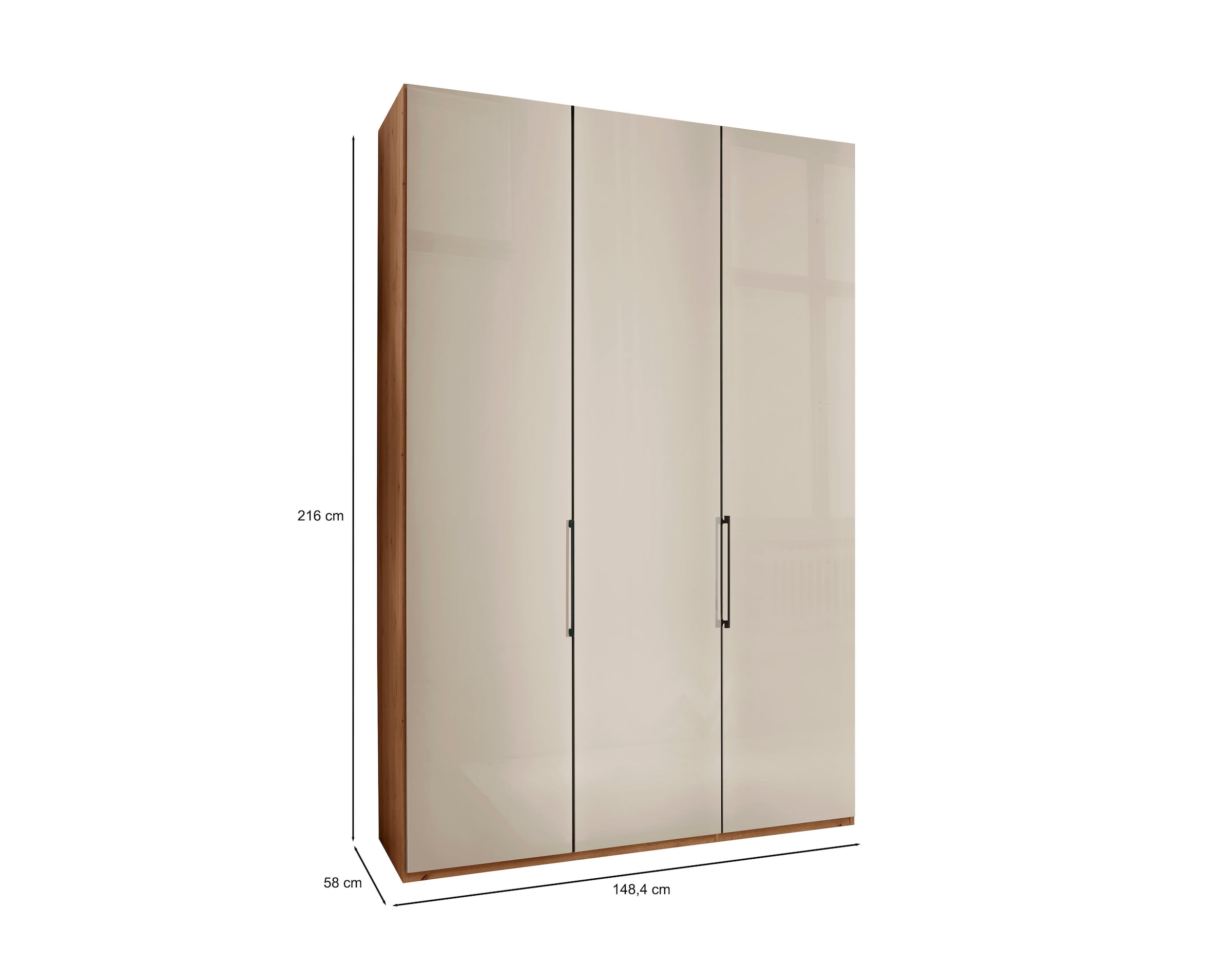 WIEMANN Drehtürenschrank »Monaco, Made in Germany, edle Glasfront, in verschiedenen Farben,« hochwertige Beschlägen inkl. Dämpfung