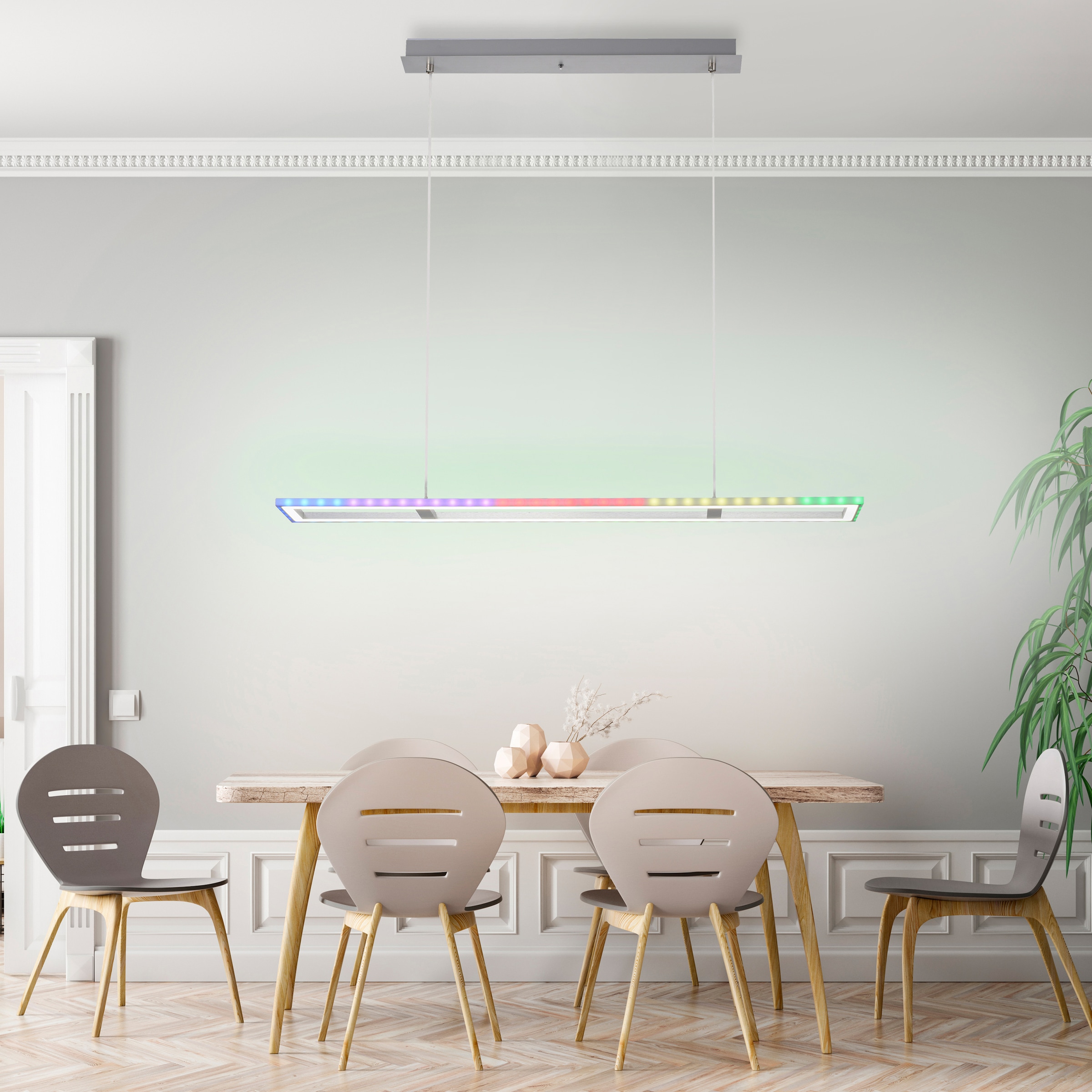 my home LED Pendelleuchte »Luan«, 2 flammig, Leuchtmittel LED-Board | LED fest integriert, Downlight: 2700-5000K, Sidelight: Rainbow-RGB, Infrarot-Fernbed. Inkl.