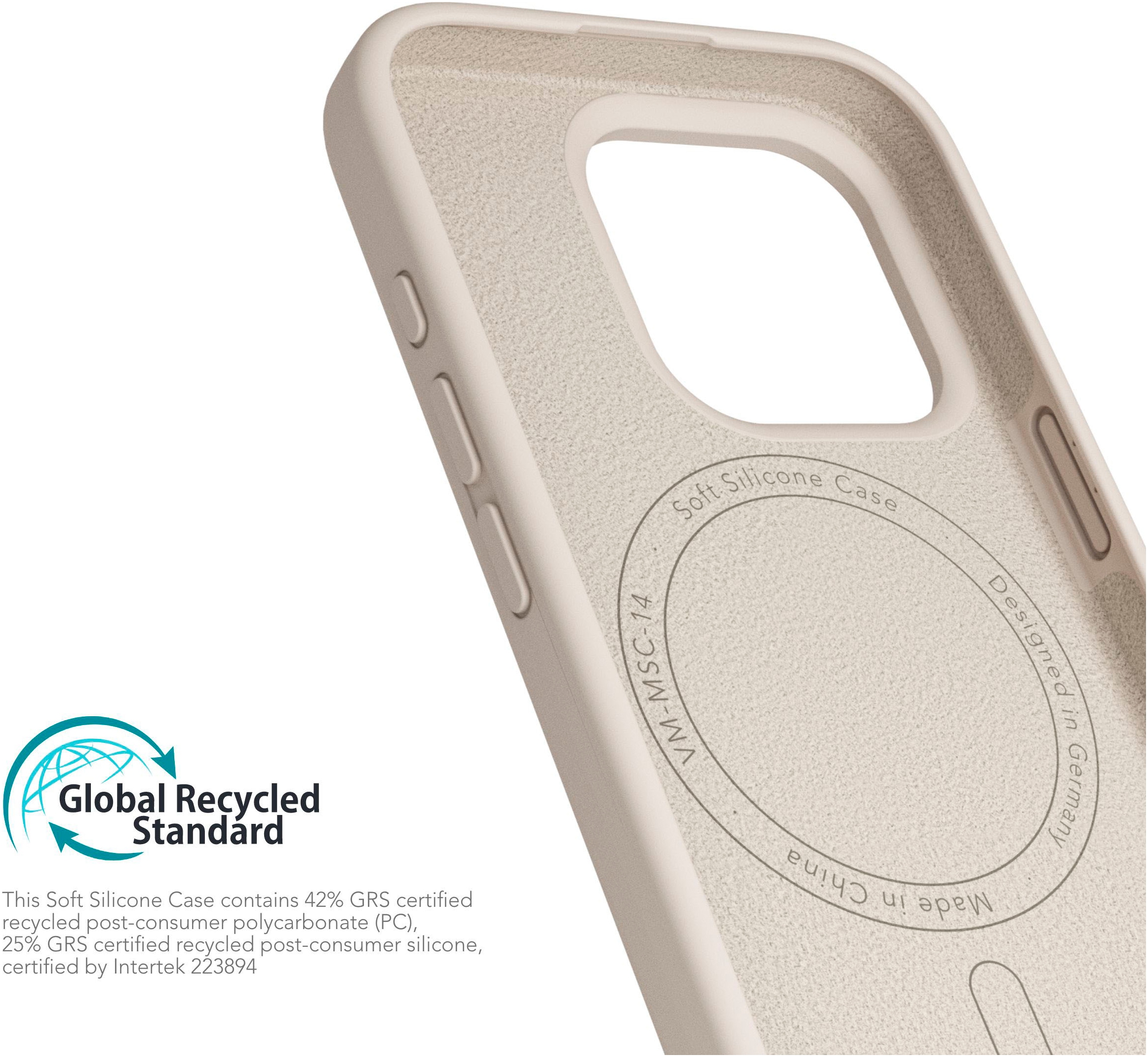 VONMÄHLEN Smartphone-Hülle »iPhone 16 Pro, Soft Silicone Case - Cream«