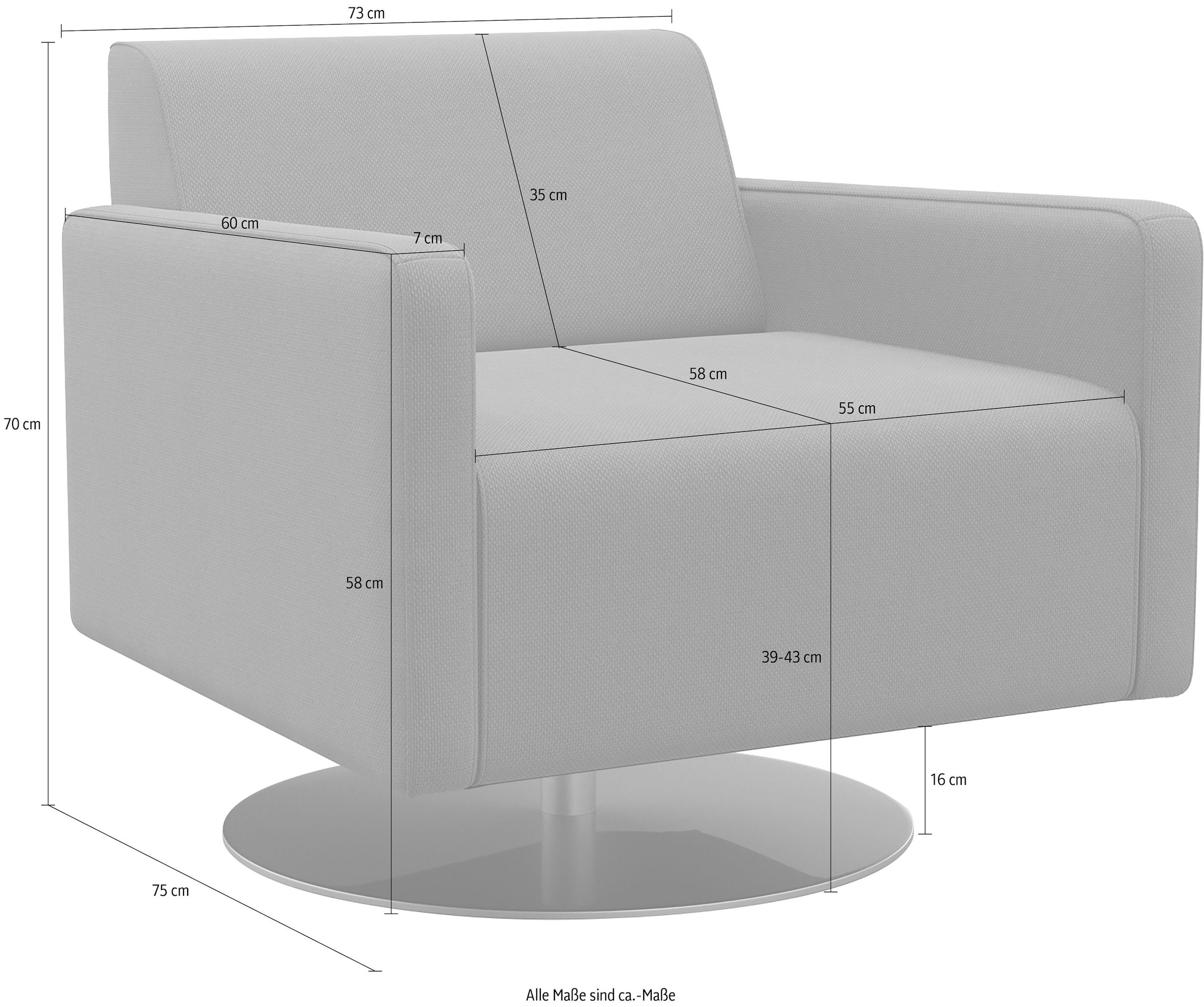 machalke® Drehsessel »single«, mit Drehteller, inklusive Drehfunktion