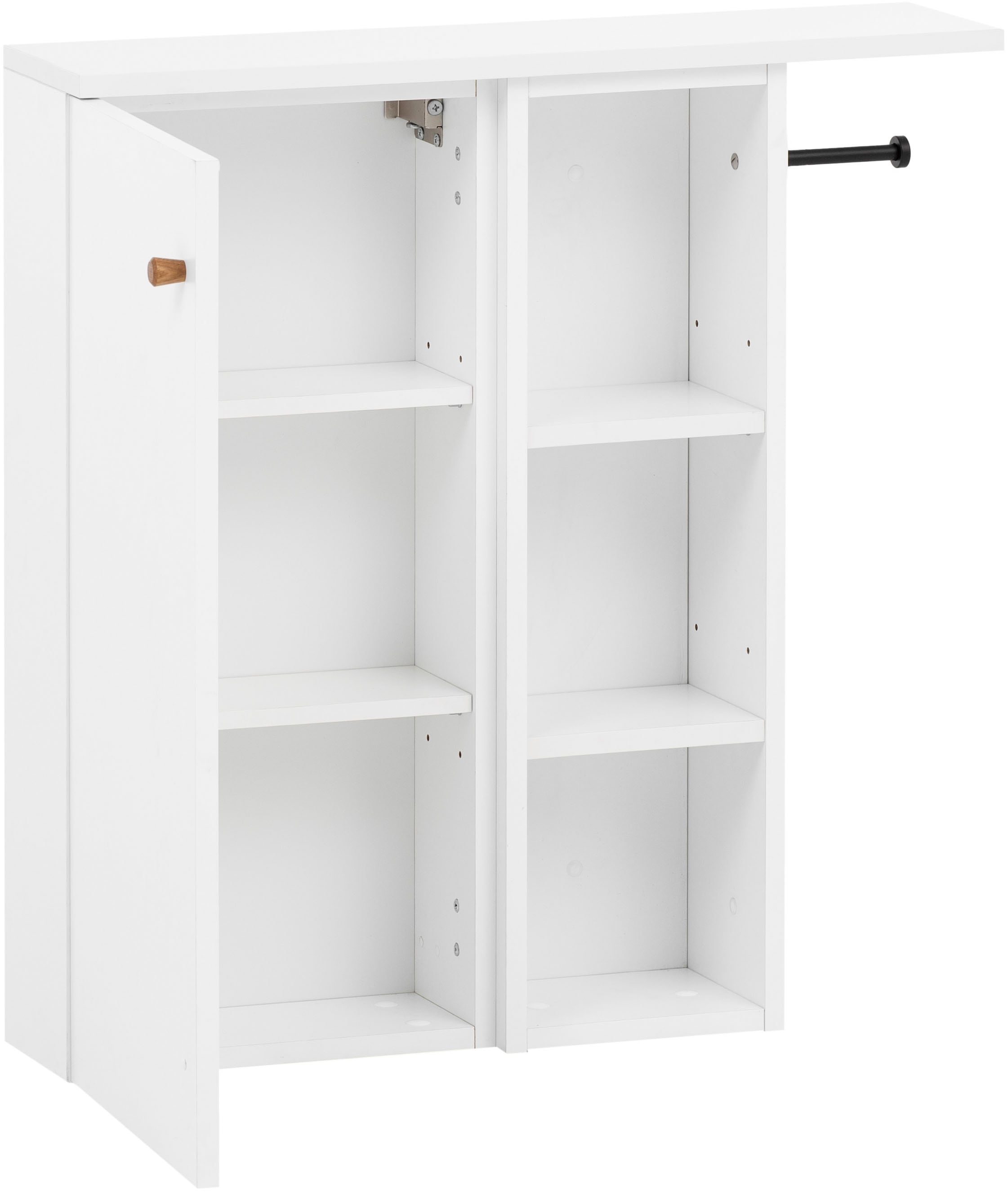 Schildmeyer Seitenschrank »Bjarne, Breite 70 cm, Griff aus Massivholz«, Regalfach links oder rechts montierbar