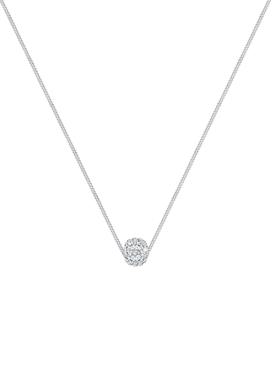 Elli Silberkette »Halskette Kristalle Weiß 925 Sterling Silber«